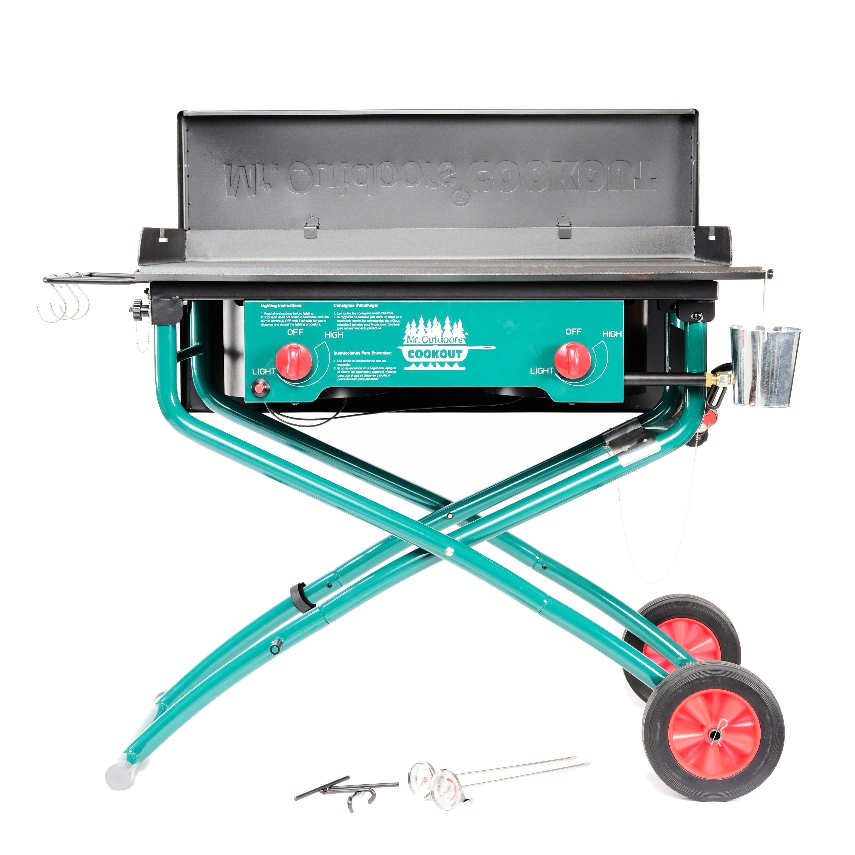 Mr. Outdoors Cookout MOC2BSFG 640-Sq. in Green Portable Liquid propane Grill
