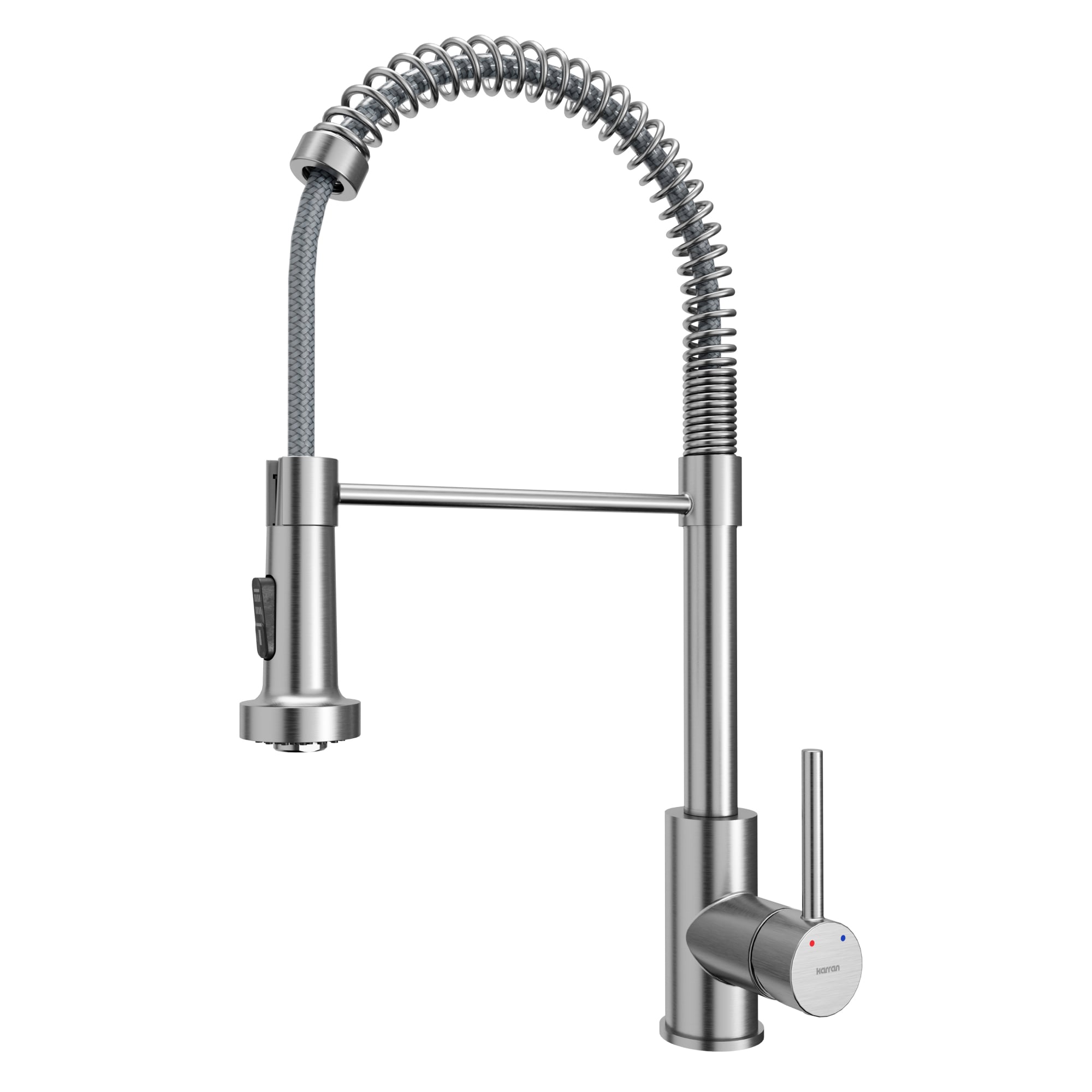 Karran KKF228SS Stainless Steel Single Handle Deck-mount Touchless Pull-down Kitchen Faucet with Sprayer