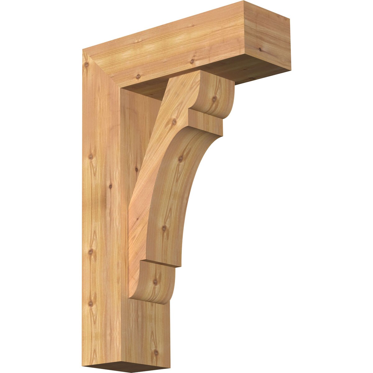Ekena Millwork 1463573 Olympic Block Smooth Bracket with Offset Brace 7-1/2-in x 22-in x 34-in Western red cedar Brown Wood Standard bracket