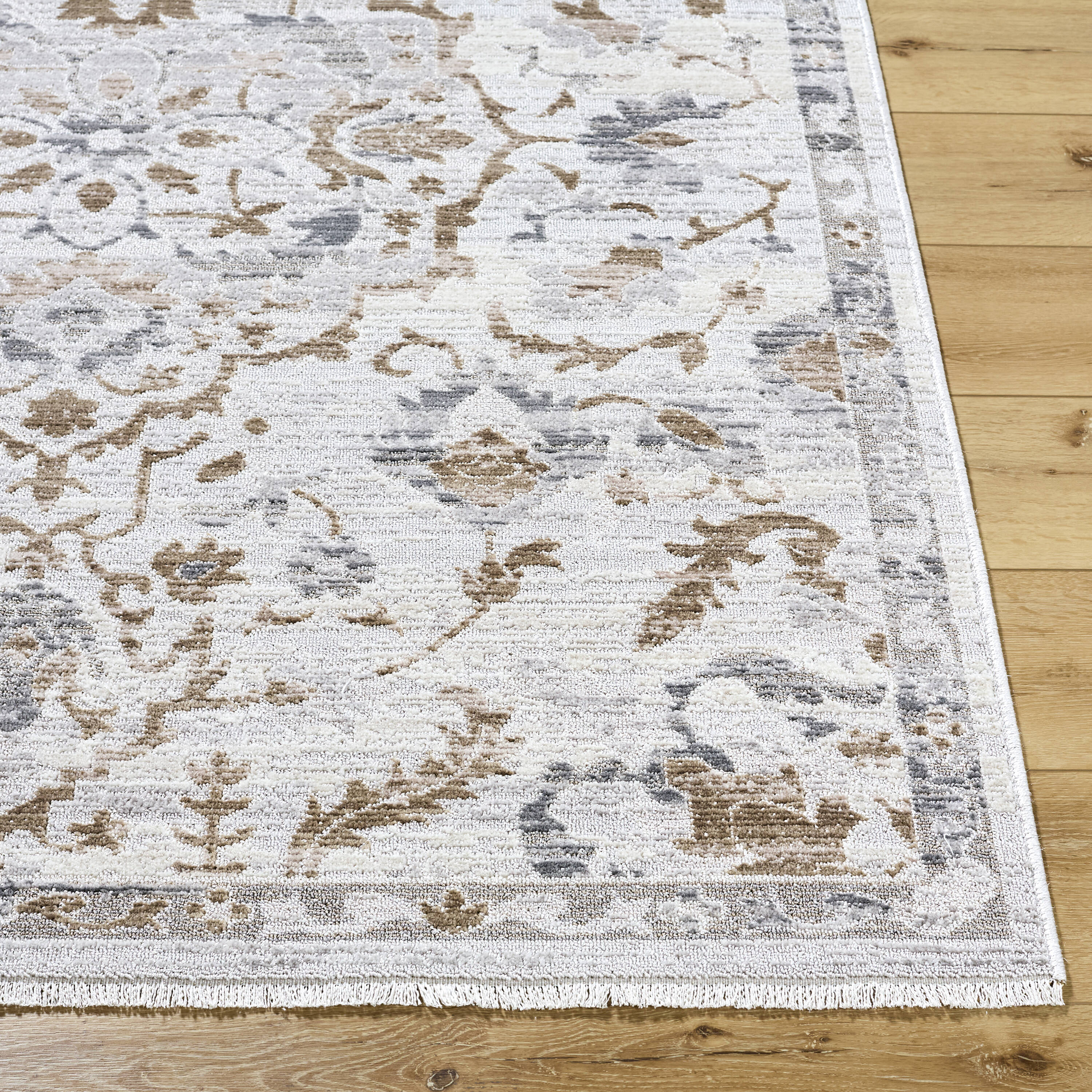Livabliss Azhar 7-ft x 9-ft Flatweave Polyester Ivory/Slate Gray ...