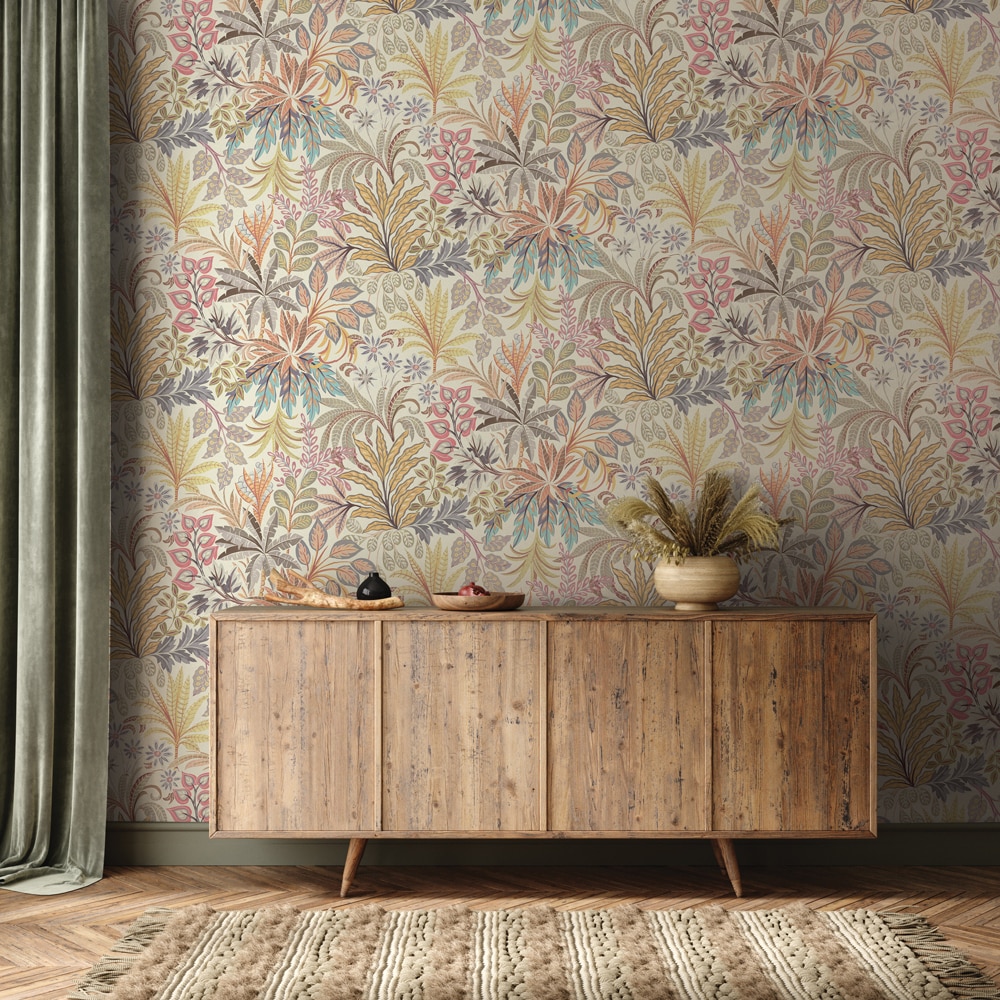 Floral Botanical Multicolor Vinyl Peel and Stick Wallpaper