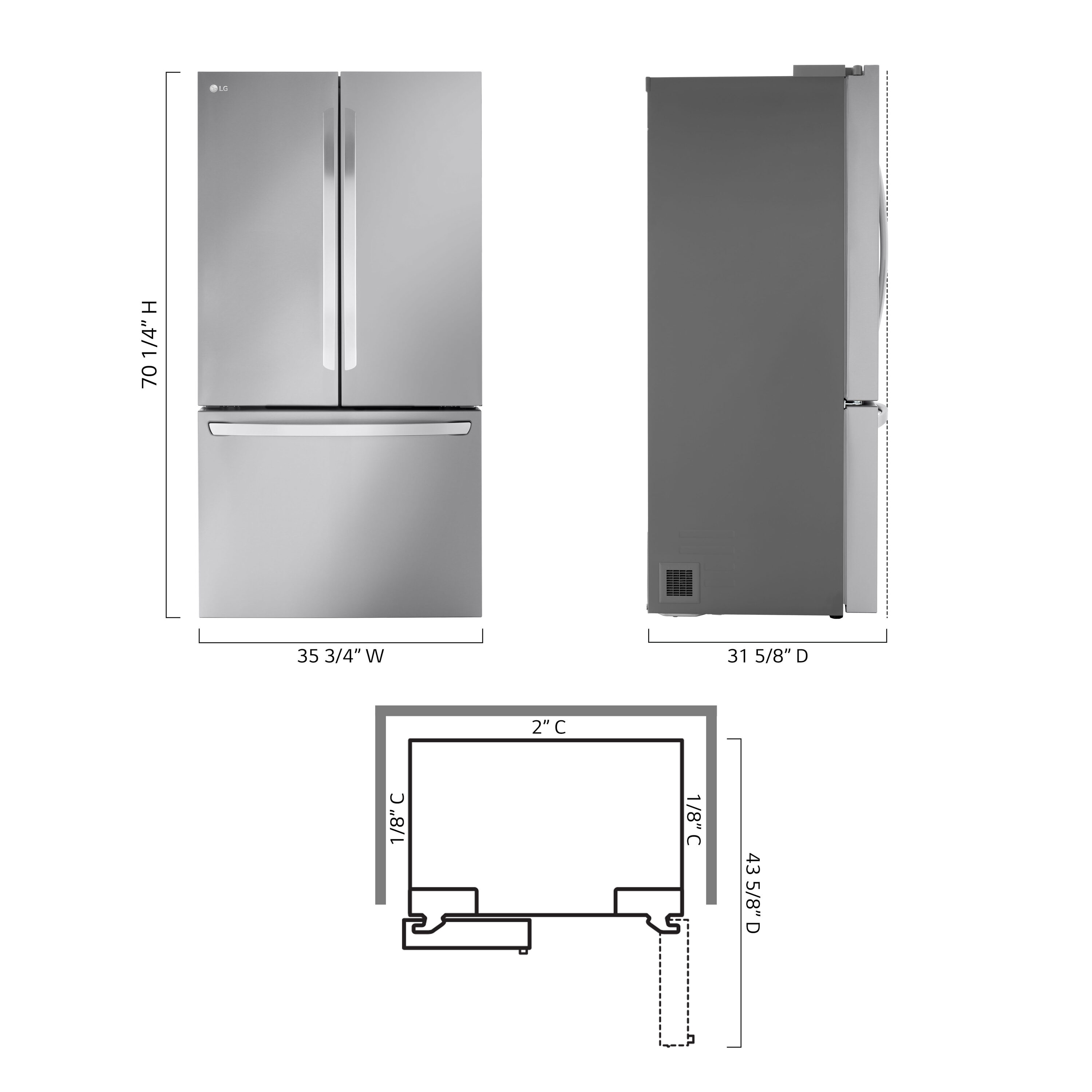 LG LRFLC2706S French-Door-Refrigerators - View #3