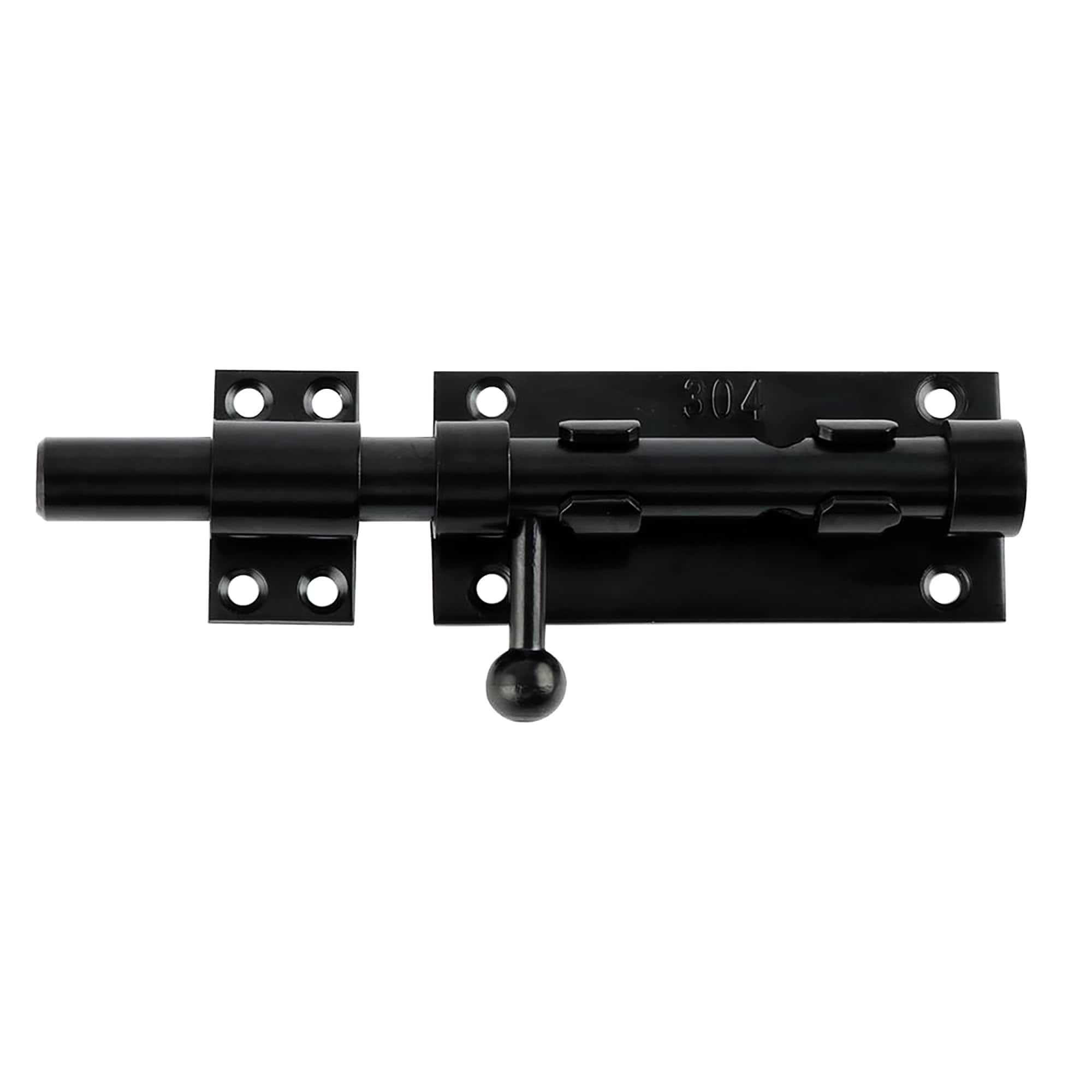 Ahfiwaso  6 Inch SUS304 Stainless Steel Gate Latch Slide Bolt Latch Thickened Heavy Door Latch Lock Black Barrel Bolt Latch for Outdoor Fence