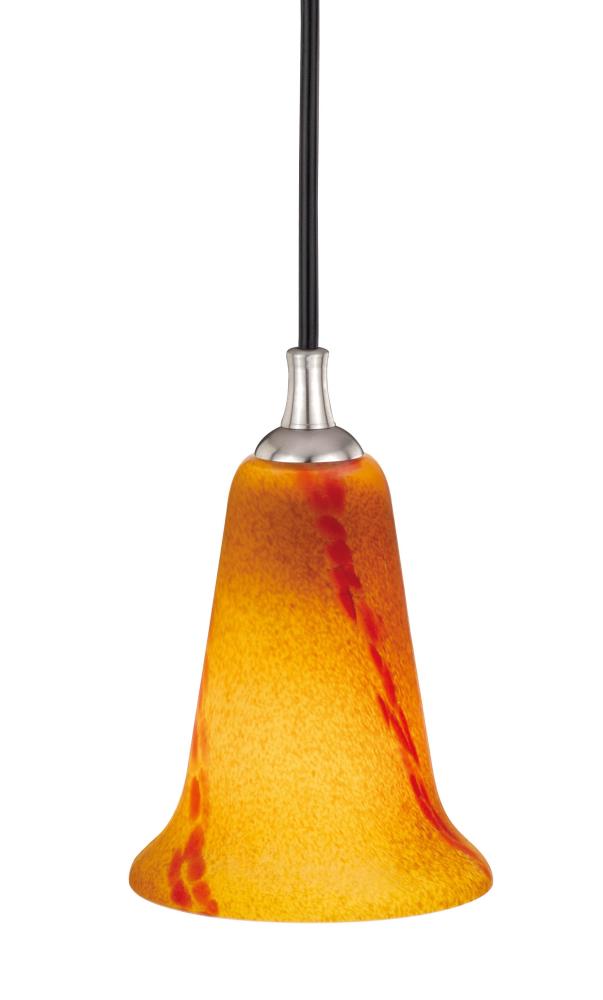 Cascadia Milano Satin Nickel Transitional Tinted Glass Bell Pendant Light