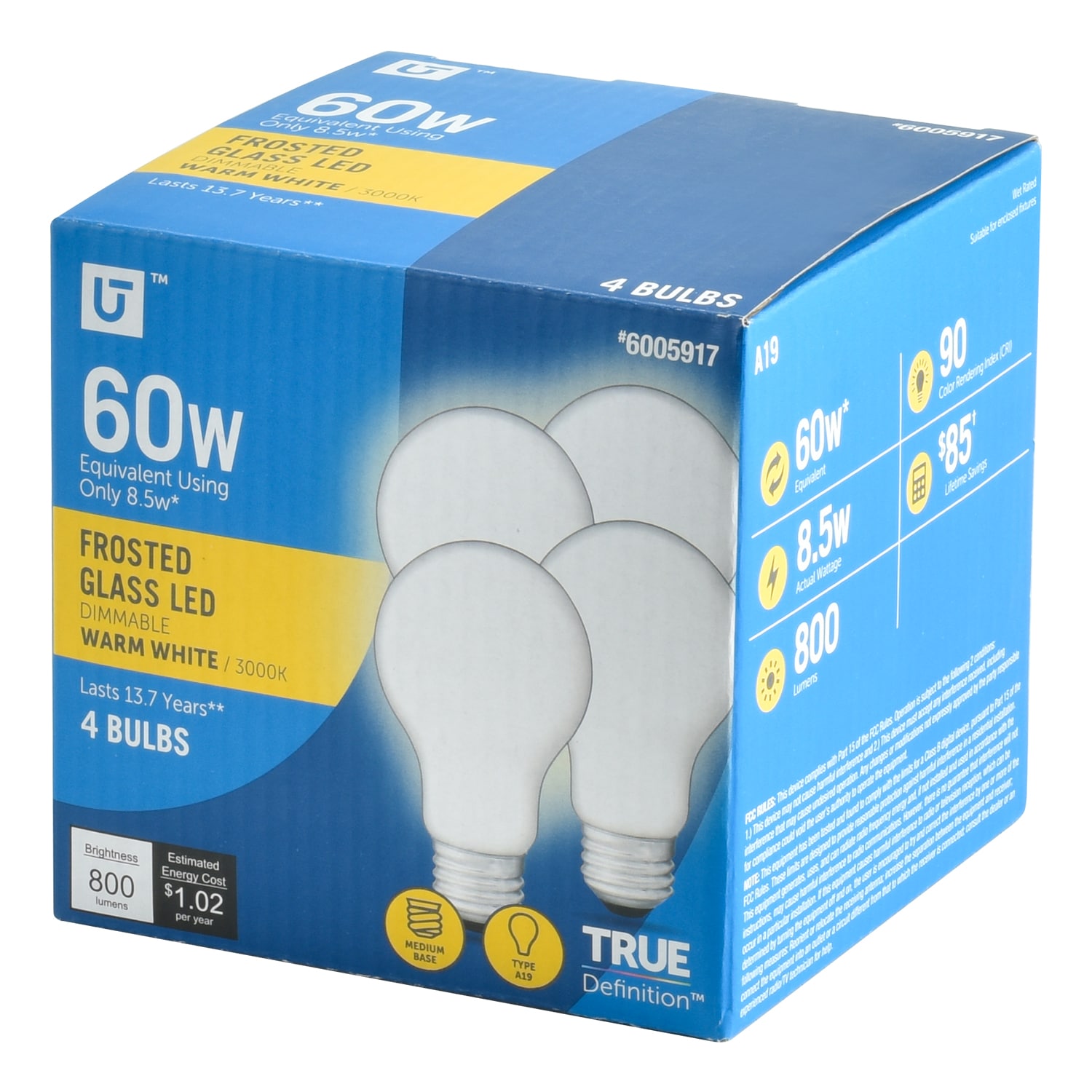 Utilitech 5A19DG8.5WOP30K4PB Led-Lights - View #5
