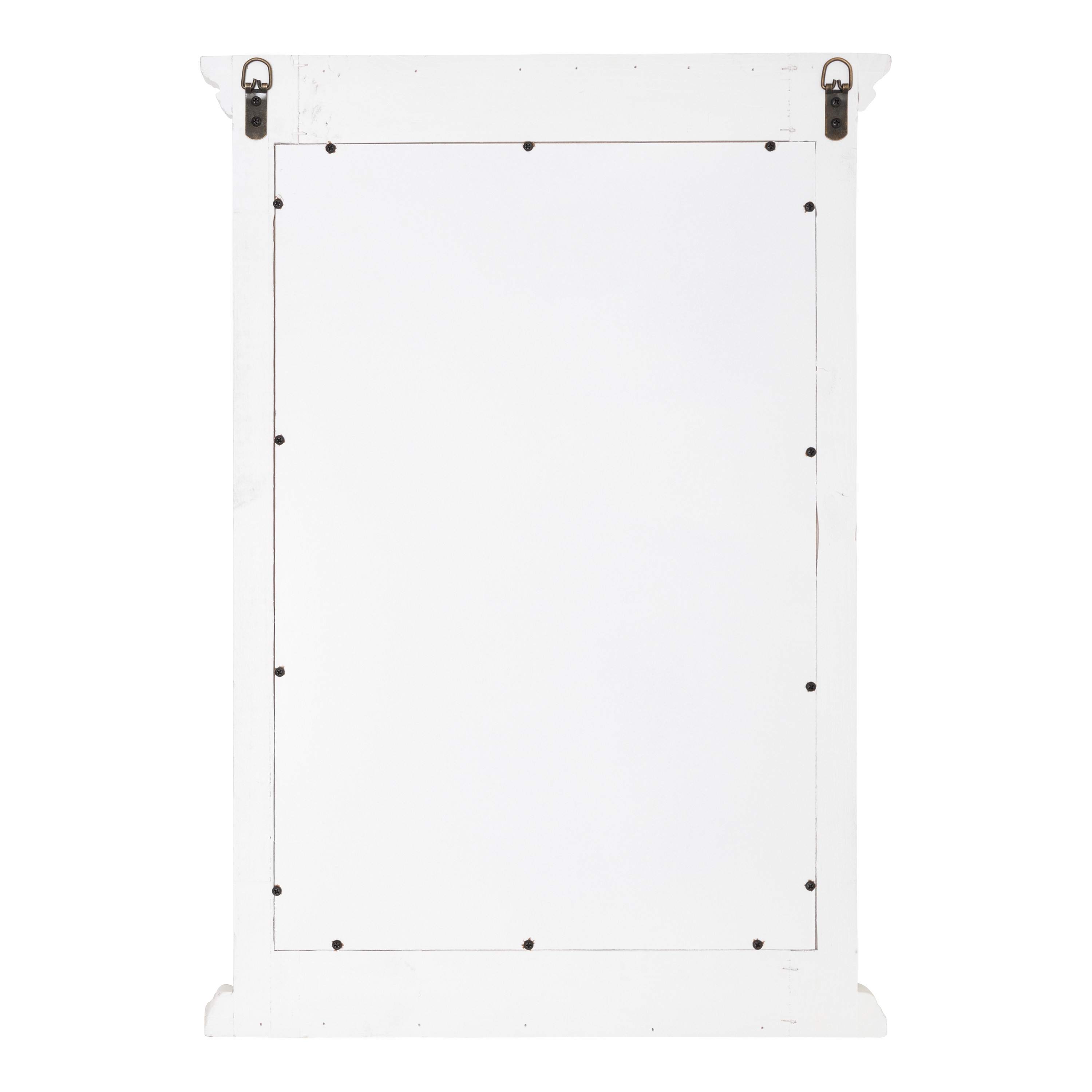 Rustic White Wood Full Length Rectangular Wall Mirror