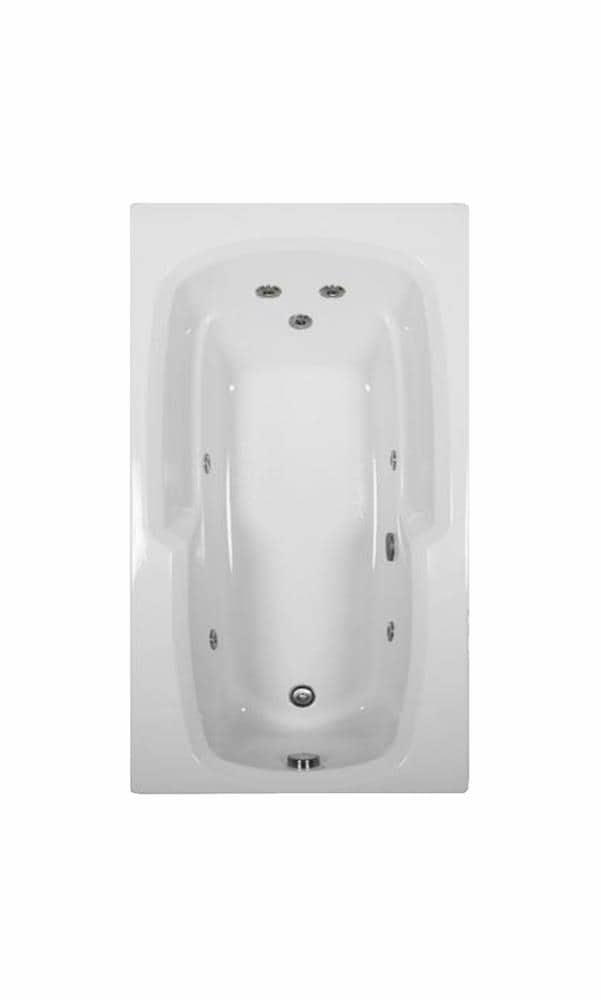 WaterTECH 6632 BONE Designer 32-in x 66-in Bone Acrylic Drop-In Whirlpool Tub (Reversible Drain)