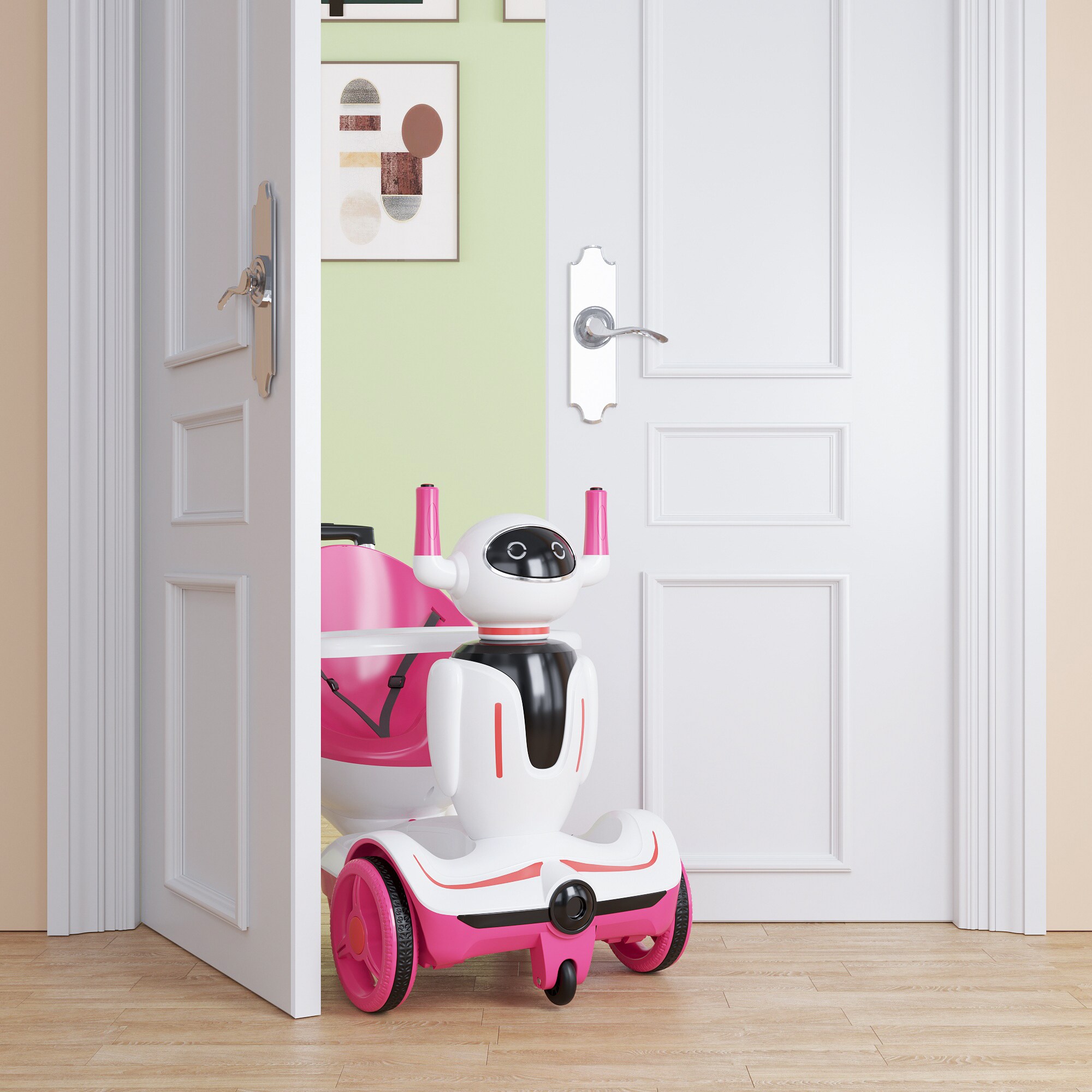 Jaxpety TH17F0754 3-in-1 Kids Electric Robot Buggy 6-volt Remote-control Car (Battery & Charger Included)