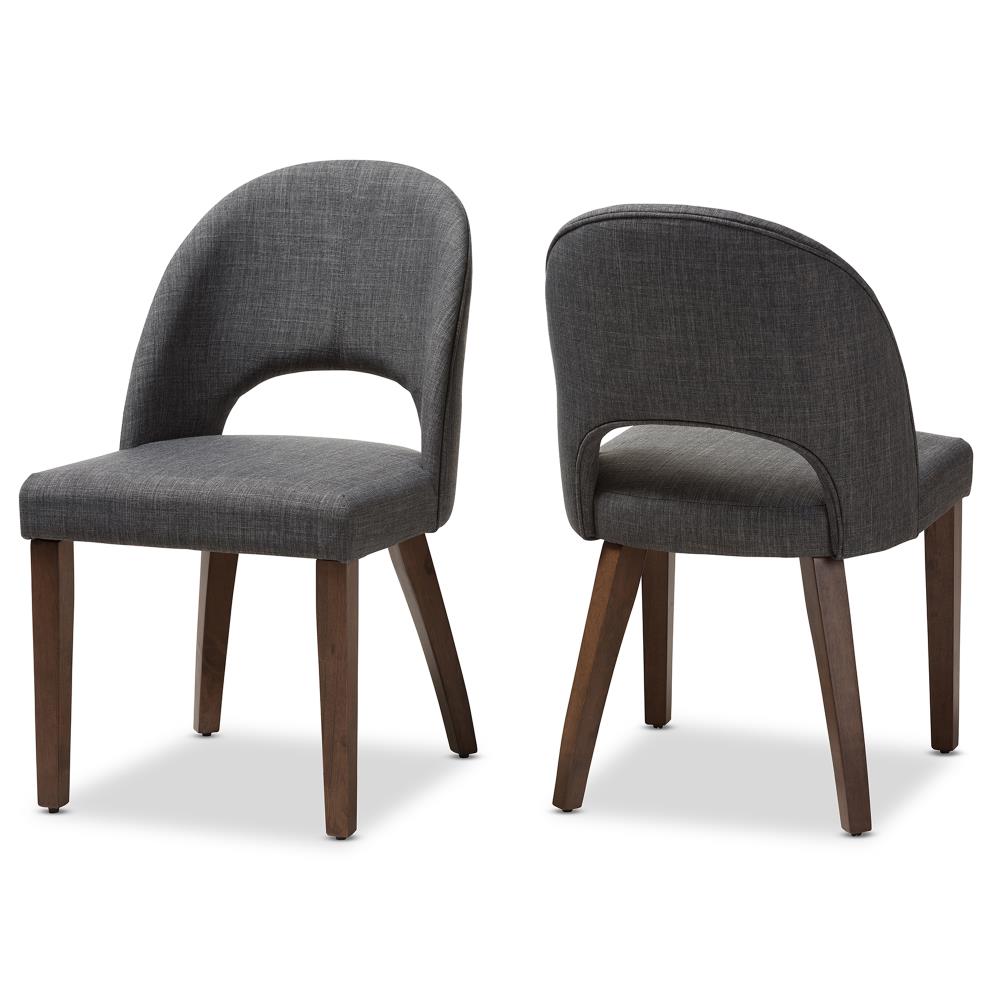 Baxton Studio 144-2PC-7944-LW Set of 2 Wesley Contemporary/Modern Polyester/Polyester Blend Upholstered Dining Side Chair (Composite Frame)