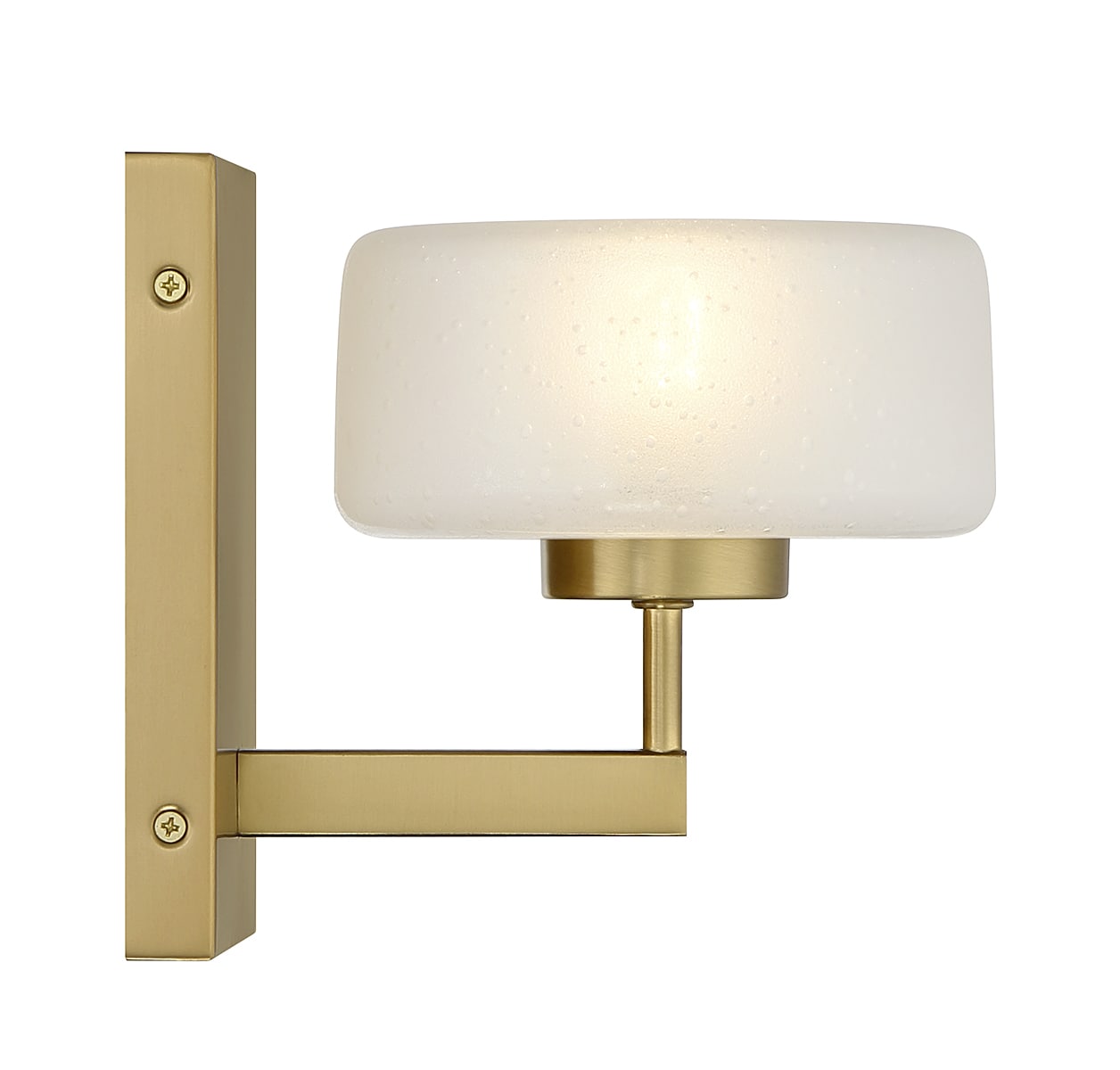 Warm Brass Frosted Glass Dimmable Wall Sconce