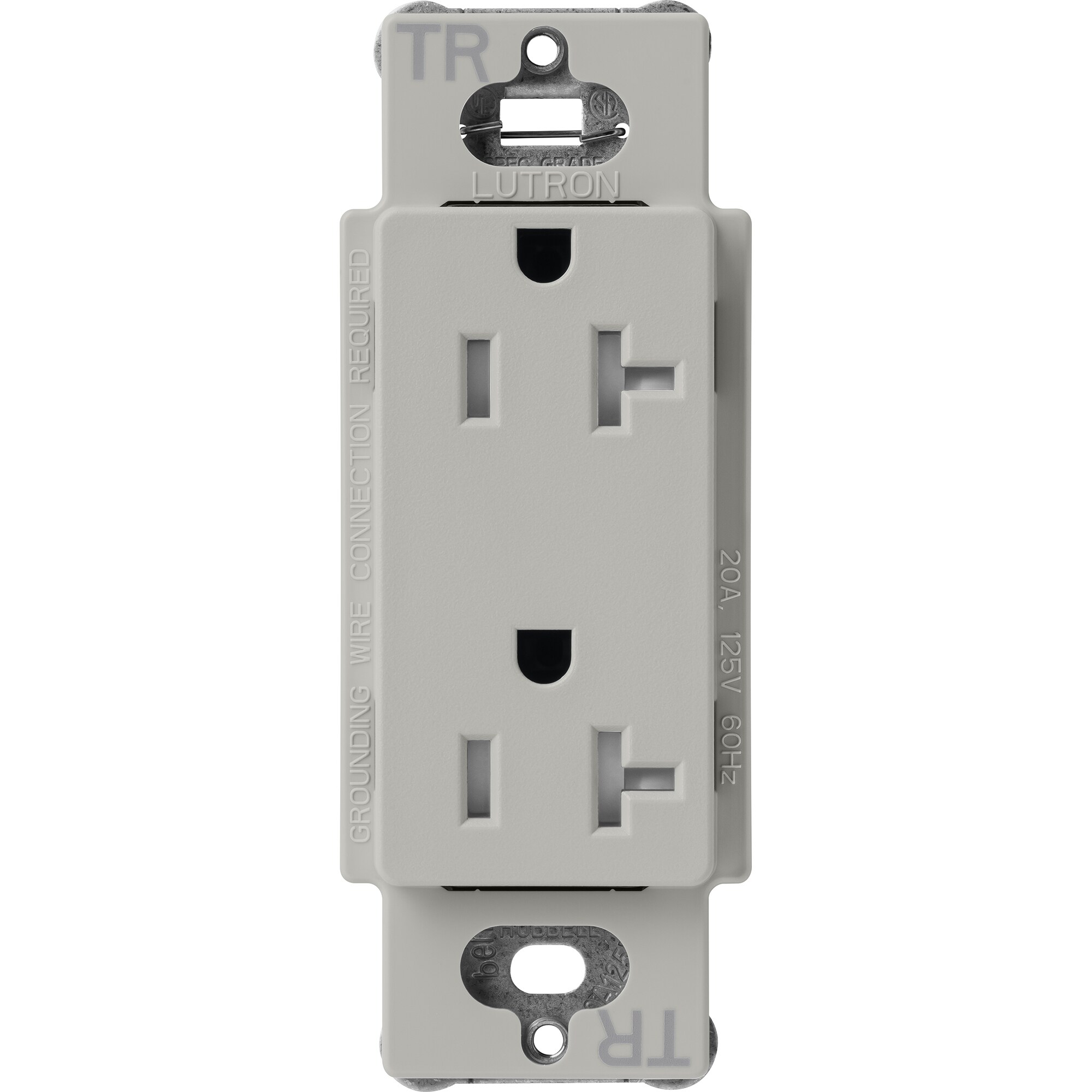 Lutron SCRS-20-TR-PB Claro 20 -Amp 125-volt Tamper Resistant Residential Duplex Outlet , Pebble