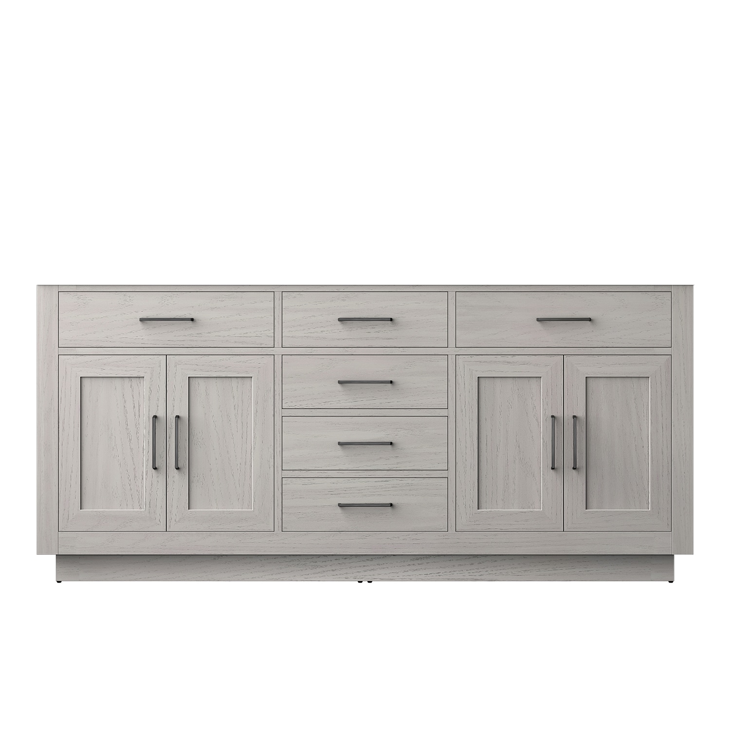 Lexora LVGI72DM000 Gilroy 72-in White Oak Bathroom Vanity Base Cabinet without Top
