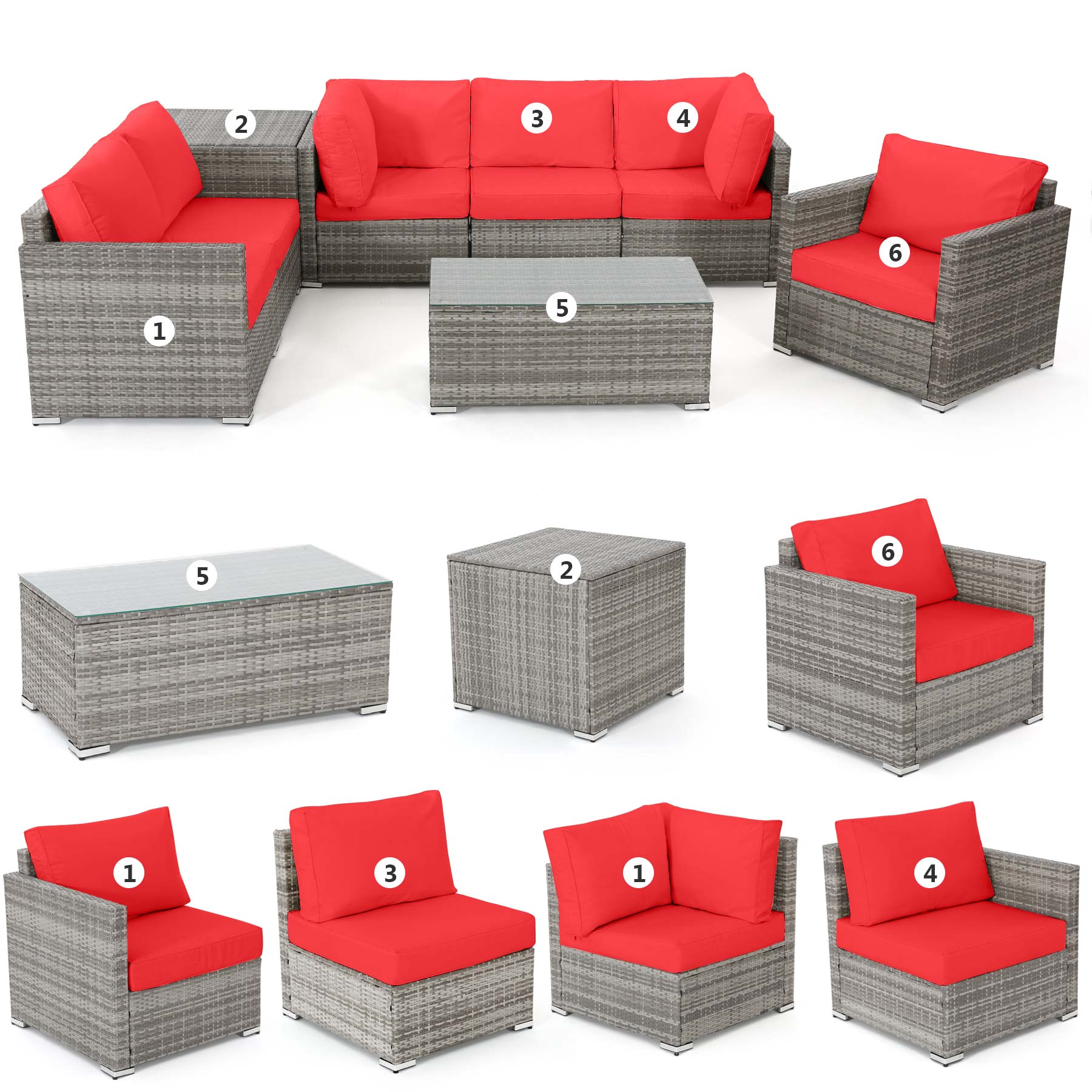 Tribesigns HO008-GYRD Patio-Sofas-Daybeds - View #4