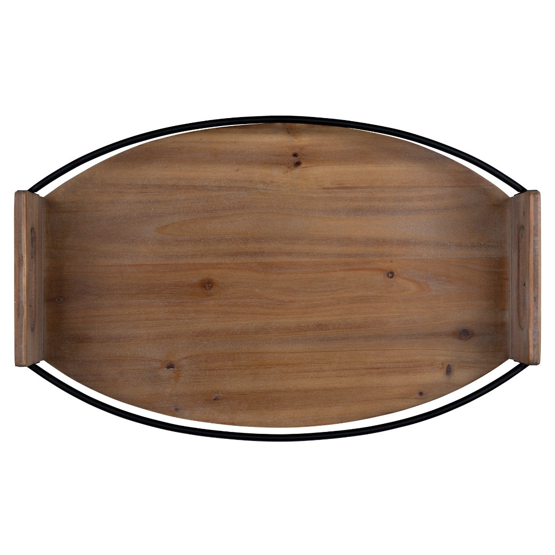 HomeRoots 4000380830 3.5-in x 18.5-in Natural Wood Oval Serving Tray