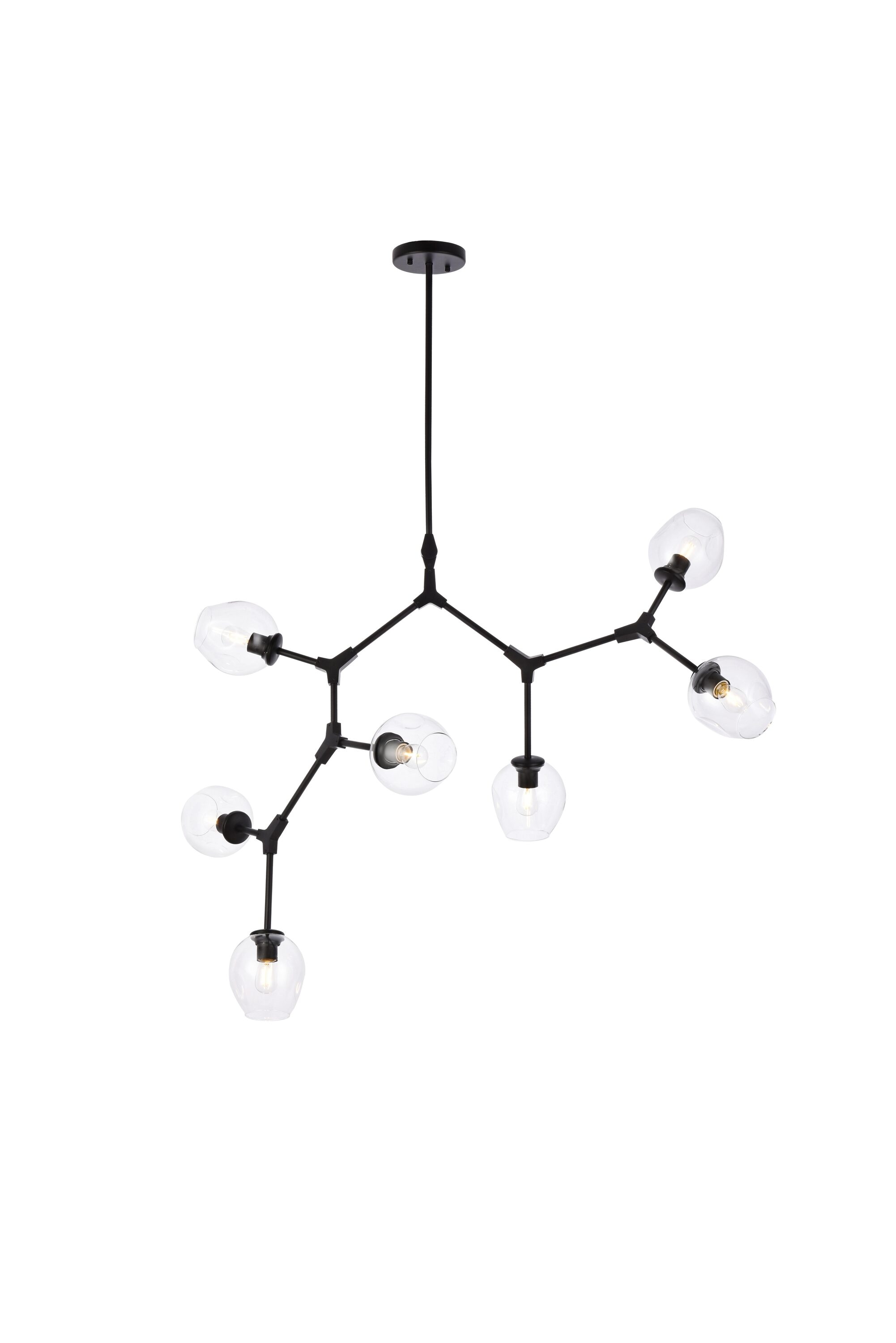 Elegant Decor HF5136G57BK Home Furnishing 7 -Light Black Modern/contemporary For Use in Bathrooms, Bedrooms, Dining Rooms, Foyers, Kitchens, Living Rooms Chandelier