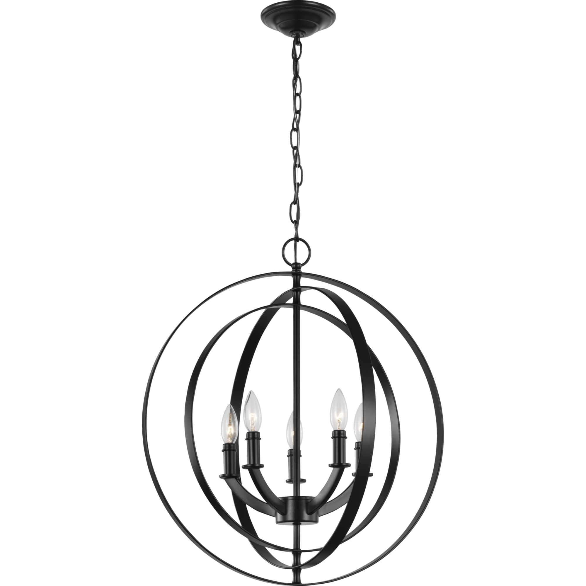 Progress Lighting Equinox 5-Light Matte Black Transitional Chandelier