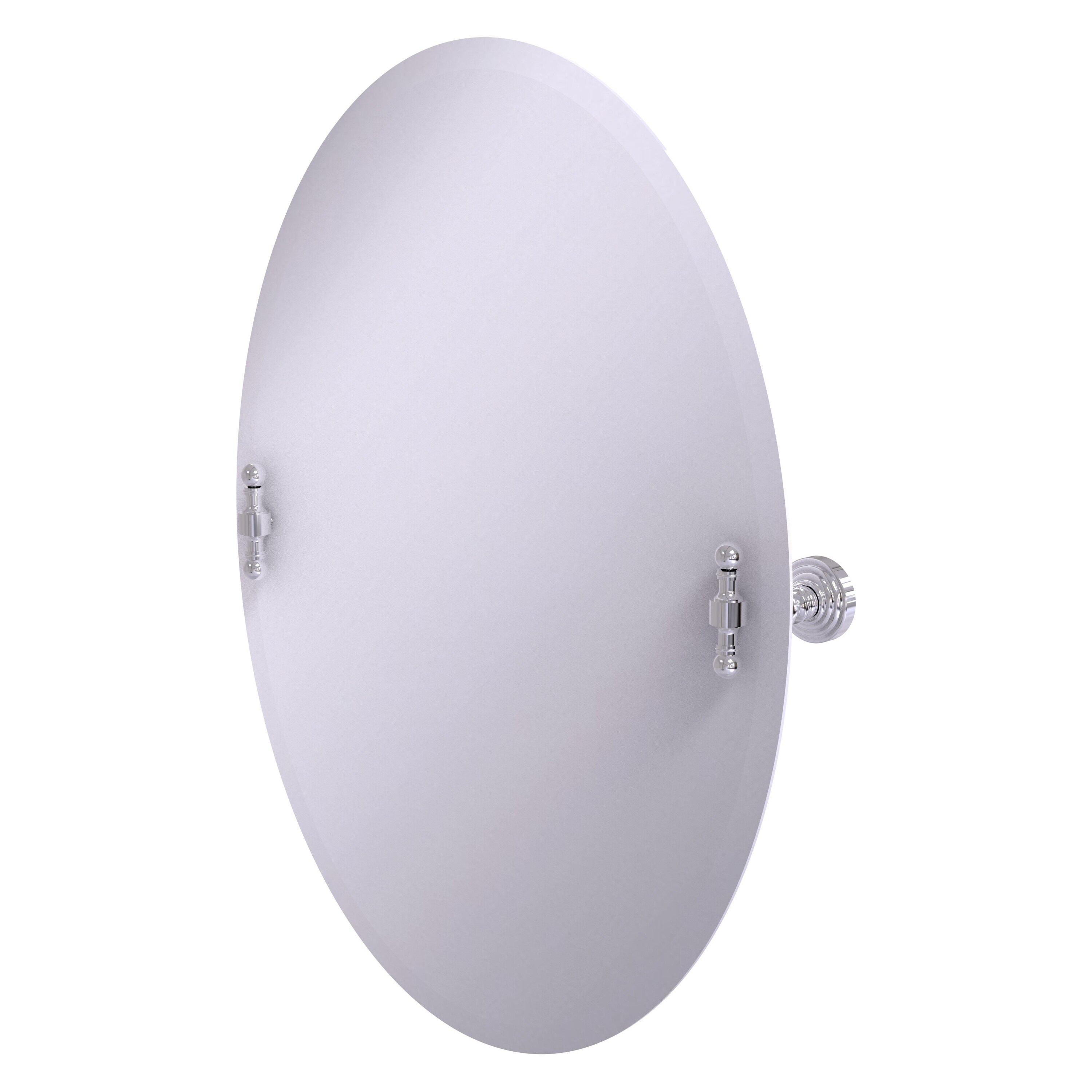 Allied Brass RW-91-PC Retro Wave 21-Inches x 28-Inches Beveled Frameless Oval Tilting Bathroom Vanity Mirror ( Polished Chrome )