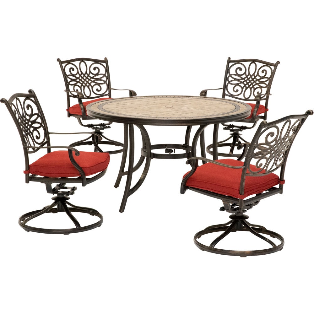 Hanover MONDN5PCSW-4-RED Patio-Dining-Sets - View #2