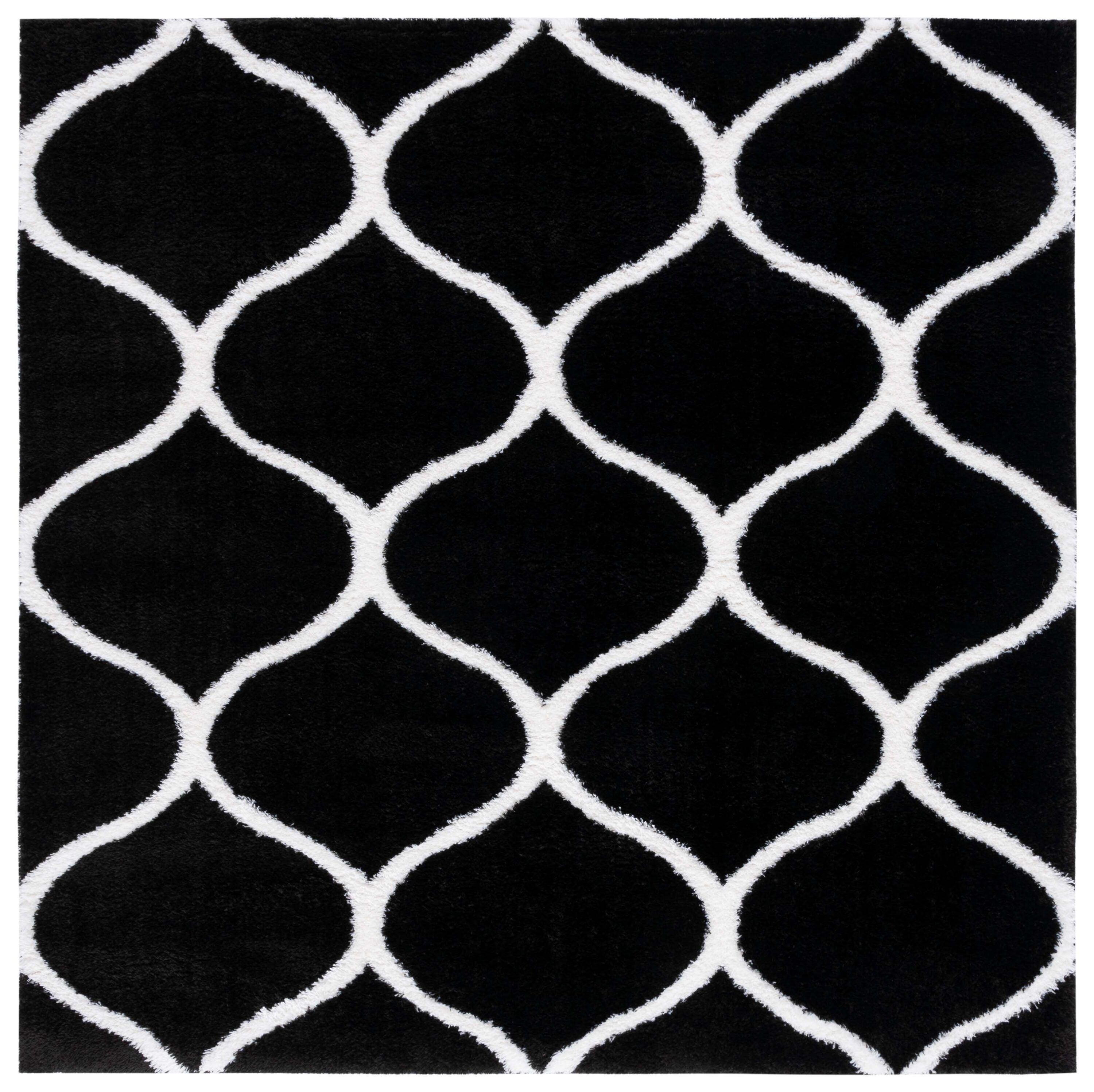 Safavieh THO677Z-7SQ 7 x 7 (ft) Loomed Polypropylene Black/White Square Indoor Trellis Mid-Century Modern Area rug