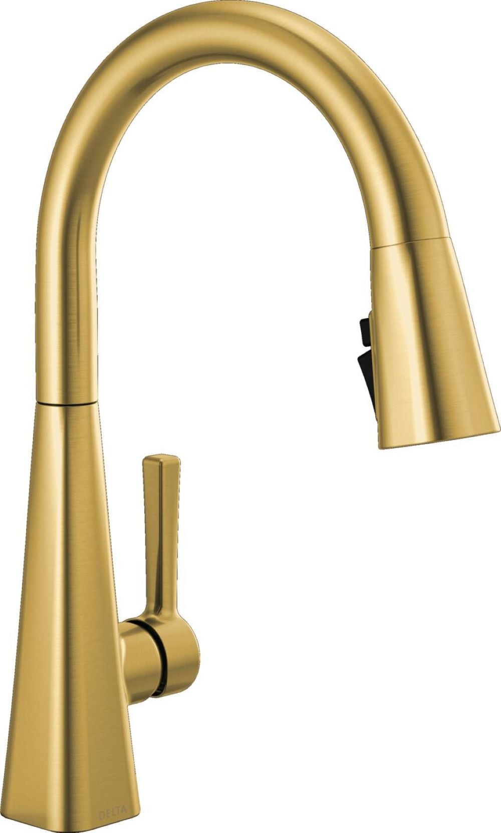 Delta 19802Z-GB-DST Lenta Brushed Gold Single Handle Deck-mount Pull-down Kitchen Faucet with Sprayer ( Deck Plate Included )