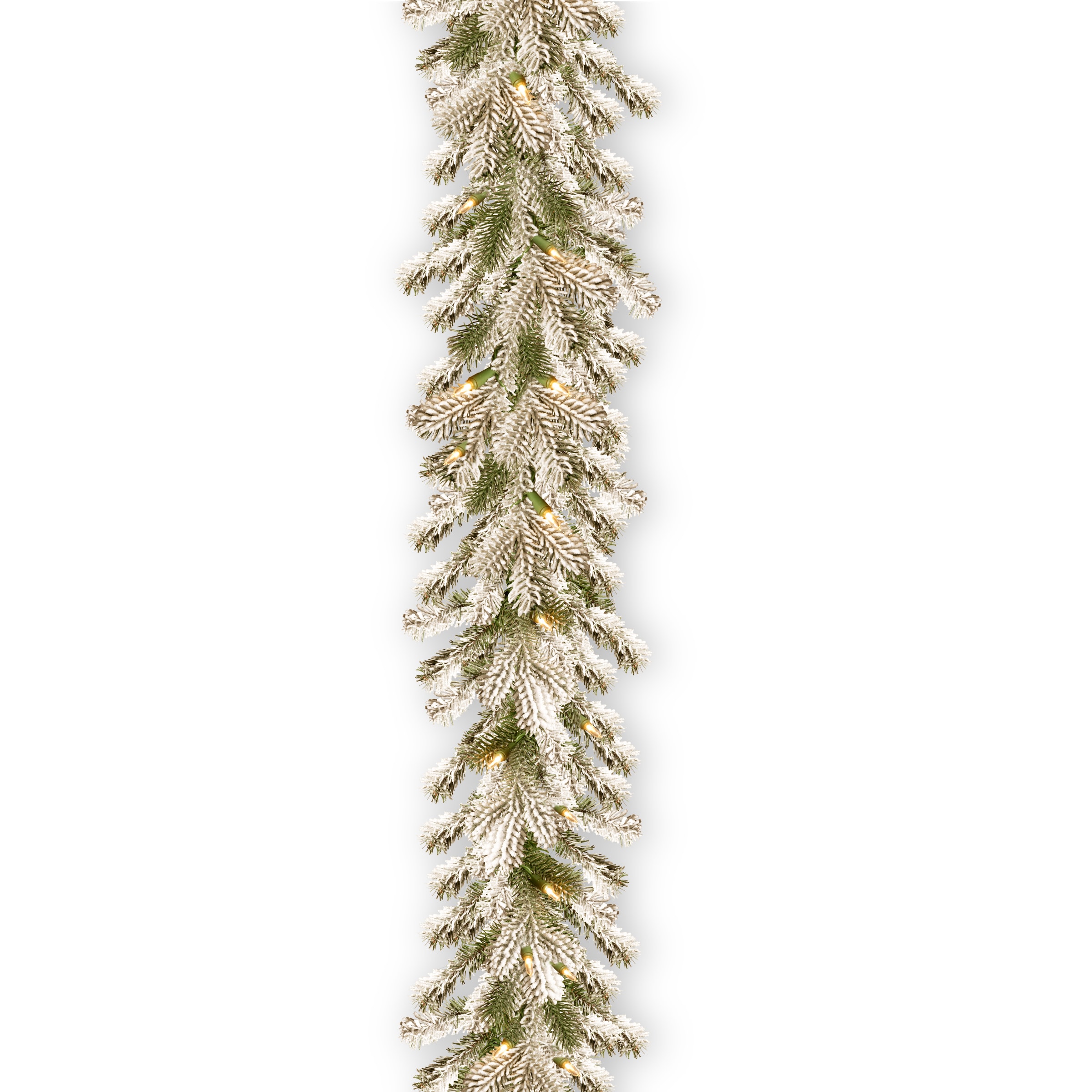 National Tree Company PESL3-307-9B Indoor/Outdoor Pre-lit Electrical outlet 9-Feet Spruce Artificial Garland with White Incandescent Lights