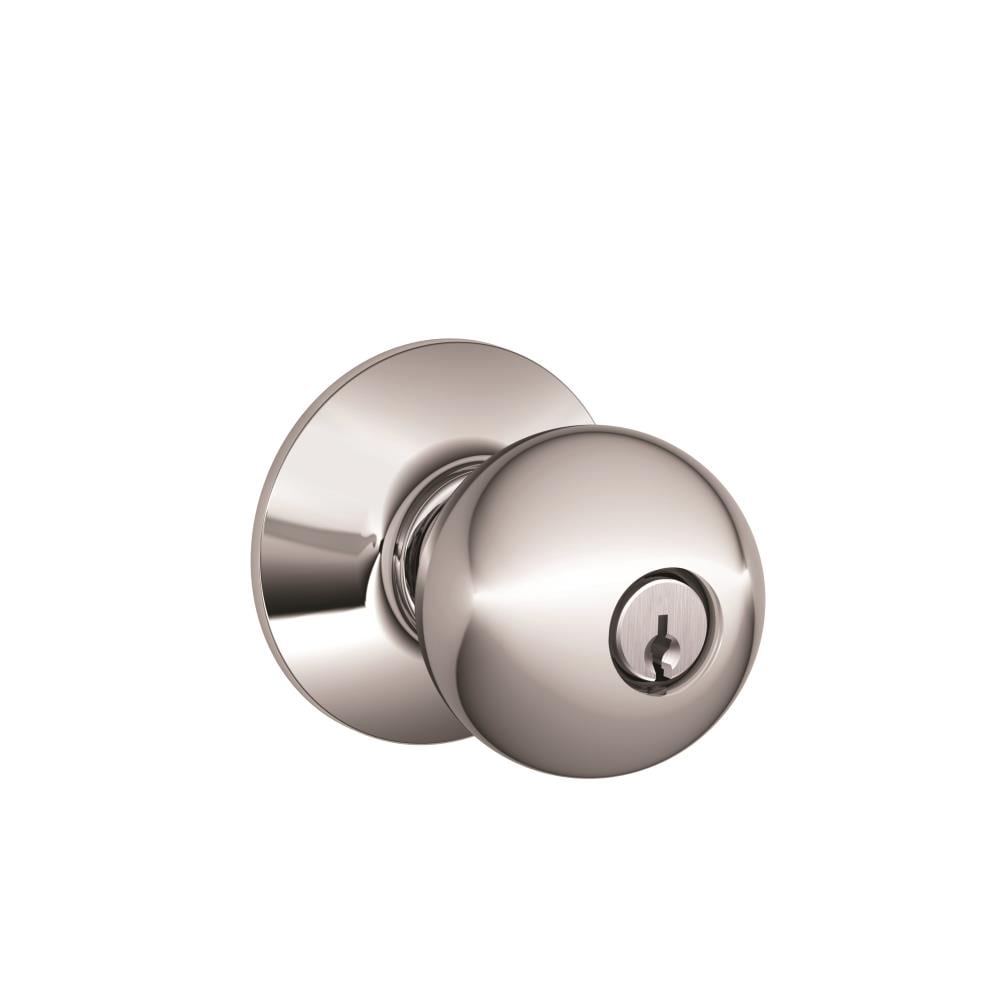Schlage F51AORB625 F Series Bright Chrome Interior/Exterior Keyed Entry Door Knob