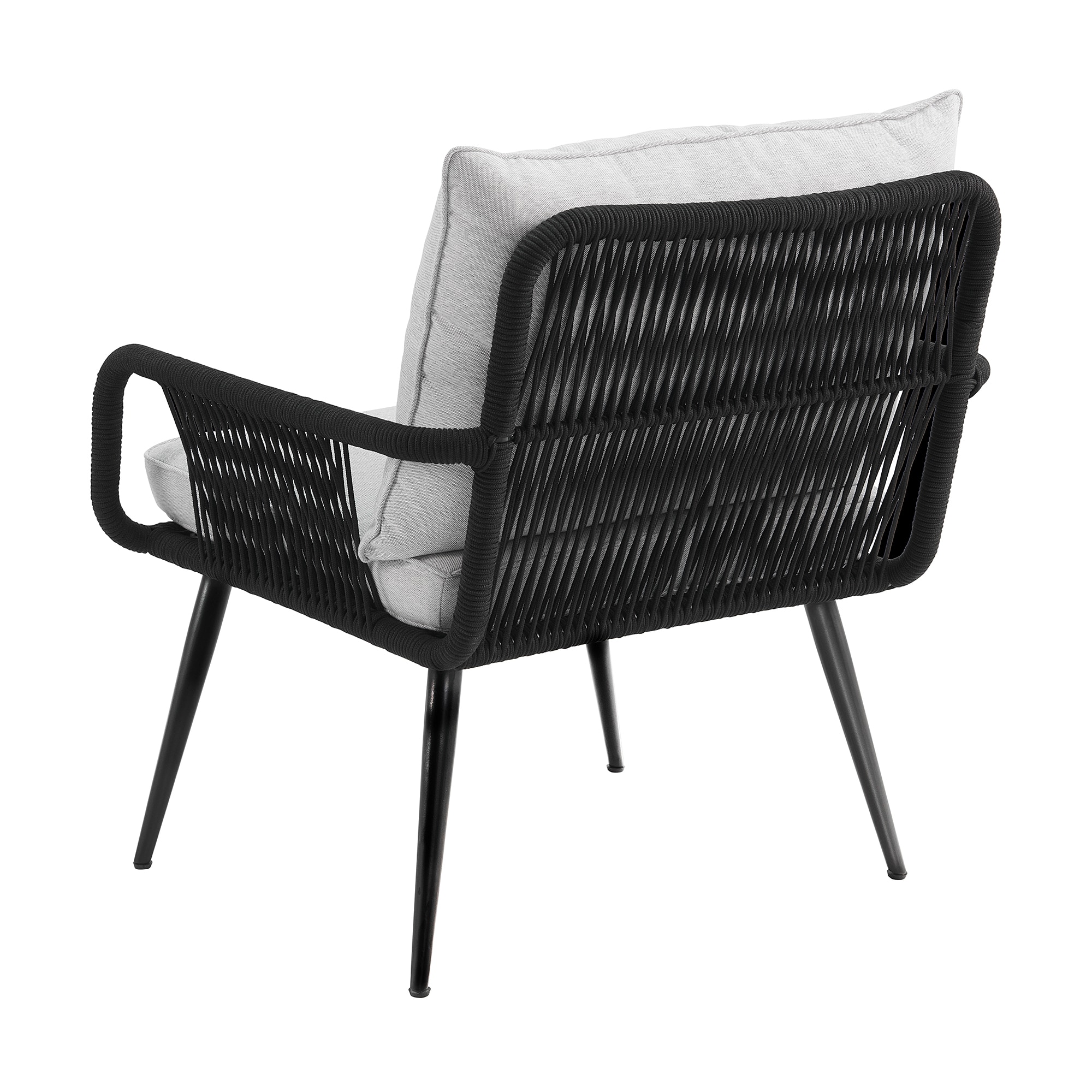 Andover Light Gray Rope Frame Outdoor Dining Chairs with Cushions, Set of Two