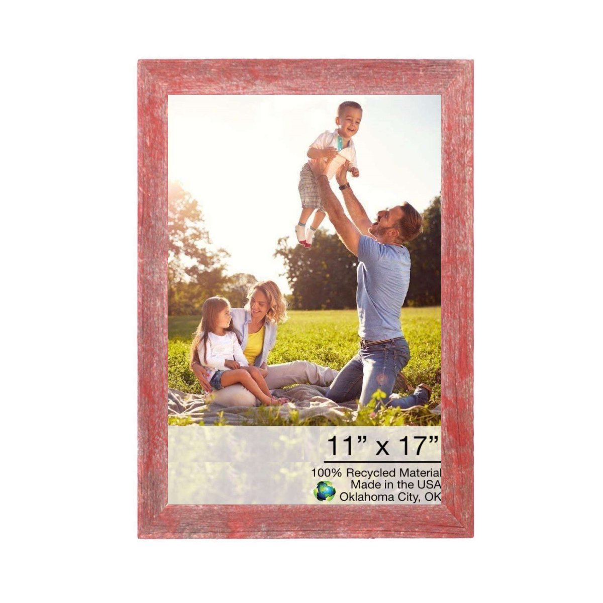 HomeRoots 4000380301 Rustic Red Wood Picture Frame