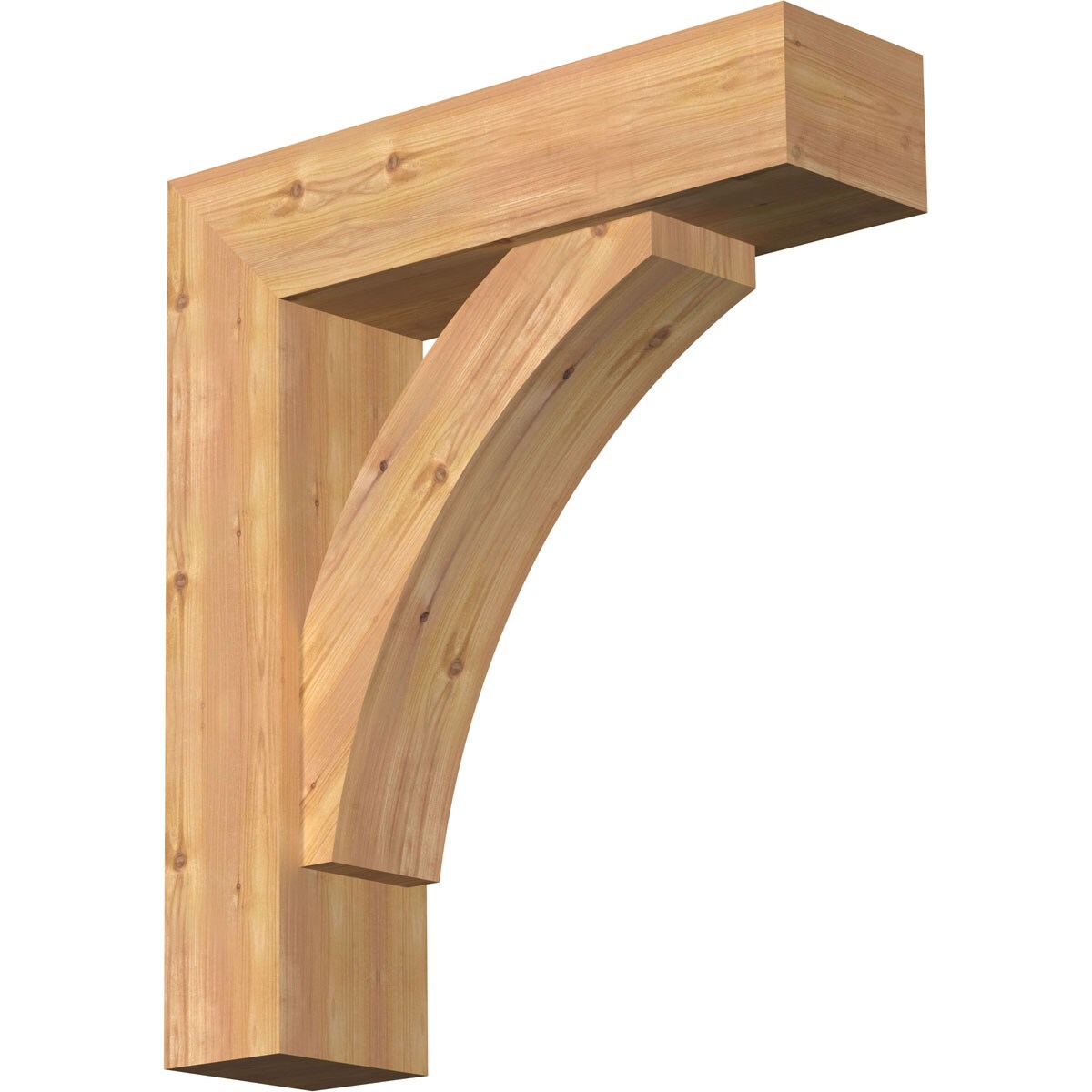 Ekena Millwork 1463983 Thorton Block Smooth Bracket with Offset Brace 7-1/2-in x 28-in x 32-in Western red cedar Brown Wood Standard bracket