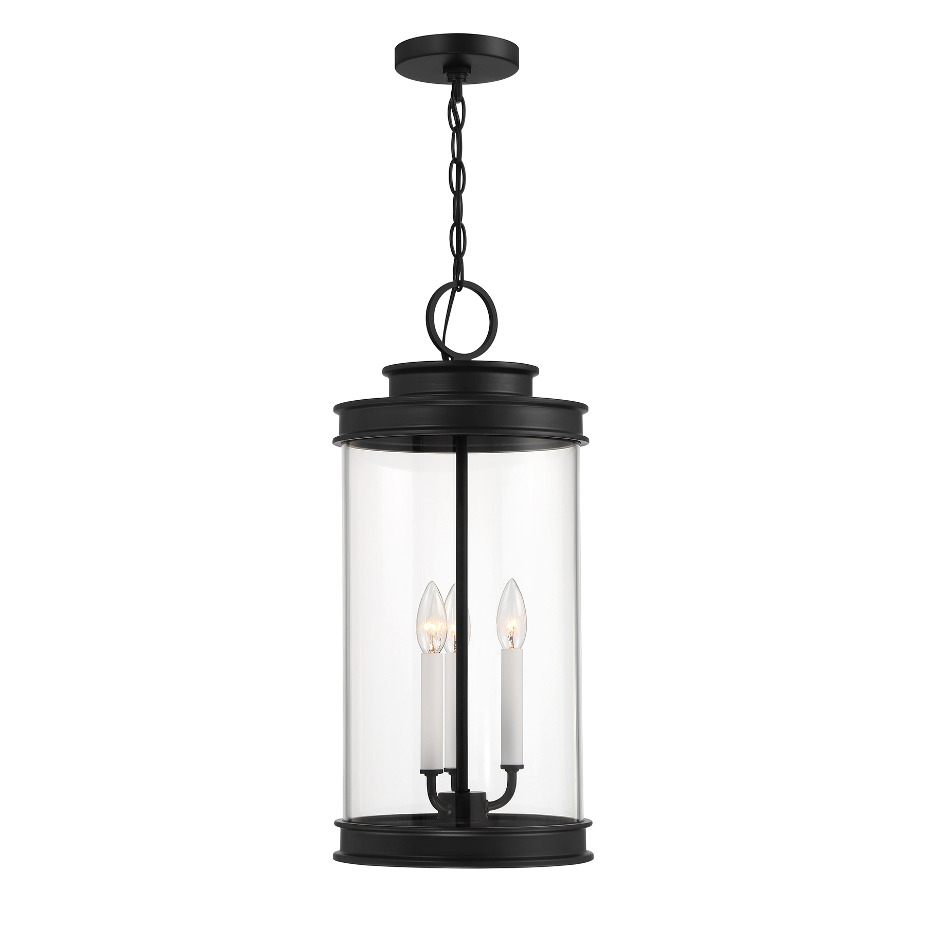 Savoy House 3-Light Matte Black Traditional Art Glass Cylinder LED ...