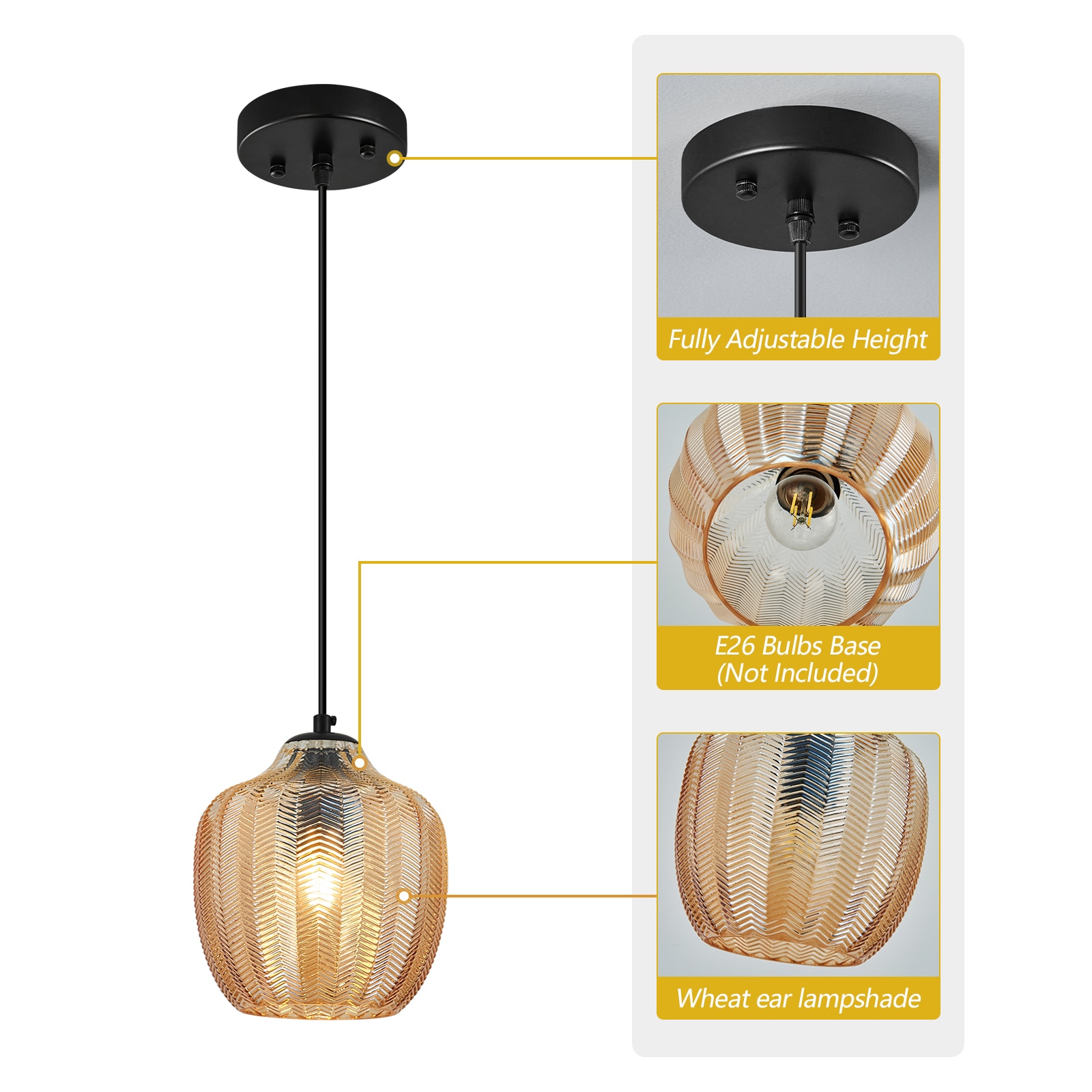 ZHLLMQ JP-4127-1A-1-AMBER Pendant-Lights - View #4