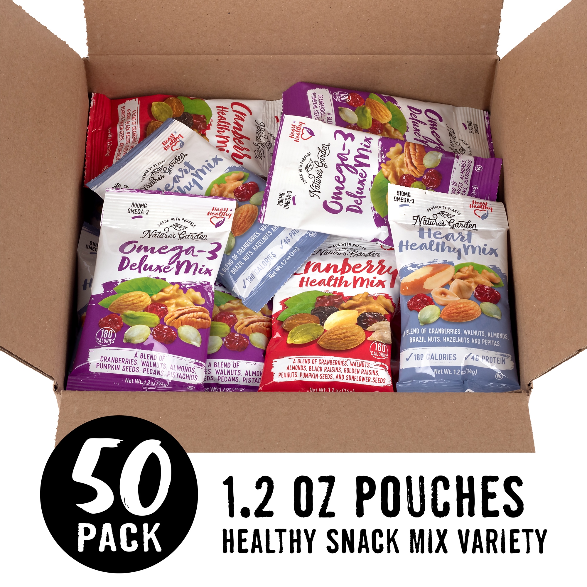 Nature's Garden Healthy Snack Mix Variety, 1.2 oz, 50 Count