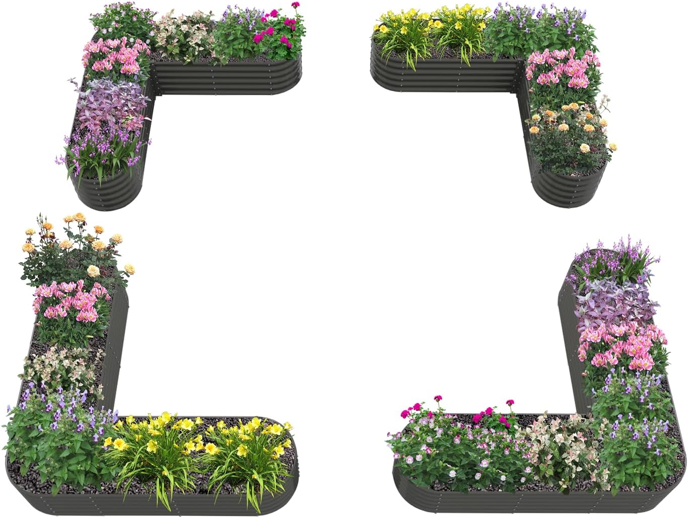 Zeus & Ruta BLGARDER-45 214-cu ft 81-in W x 81-in L x 18-in H Quartz Grey Galvanized Metal Raised Garden Bed