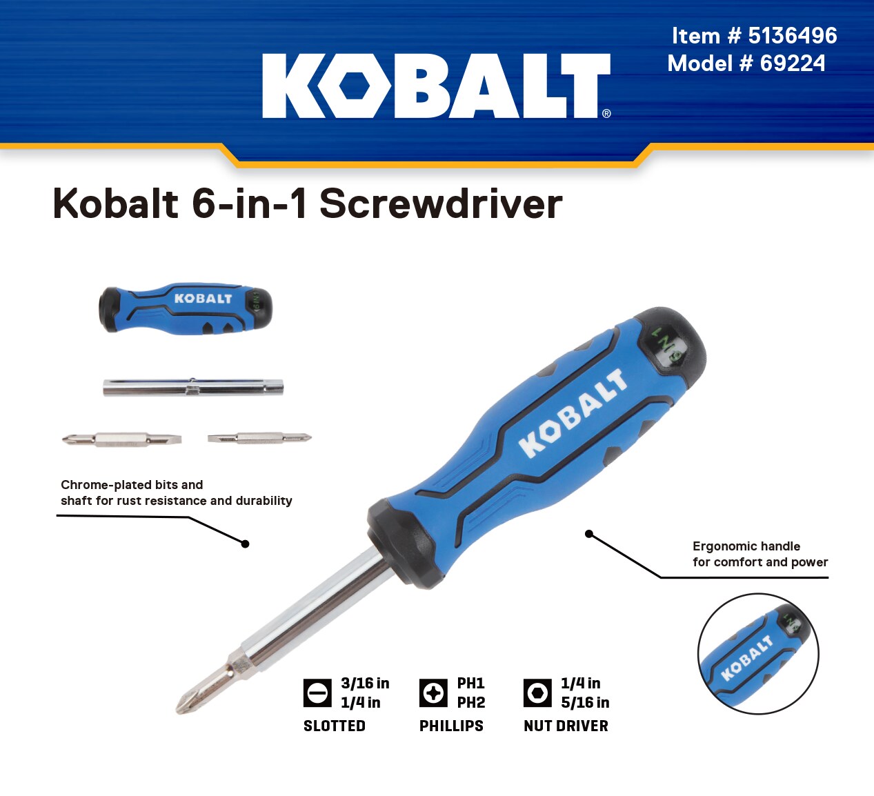 Kobalt 69224 Screwdrivers-Individual - View #6