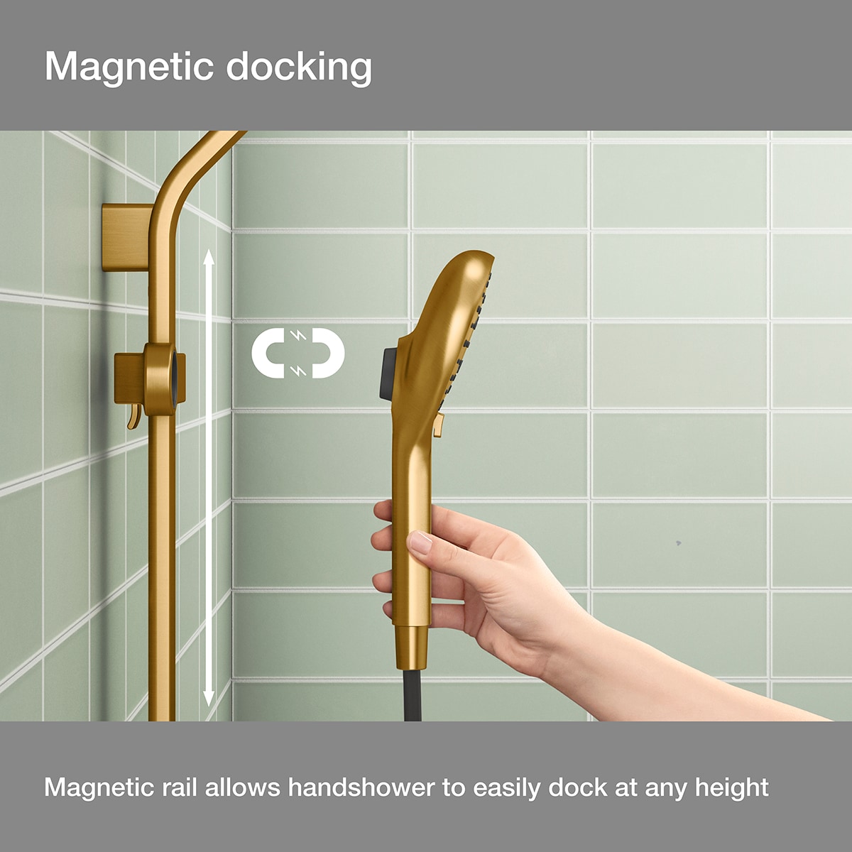 KOHLER Raindet Vibrant Brushed Moderne Brass 7.94-in Shower Faucet Bar ...