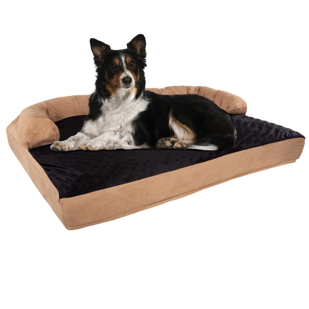 PETMAKER 890293VXM Rectangular Brown and black Microfiber Sofa Dog Bed (Any Size)