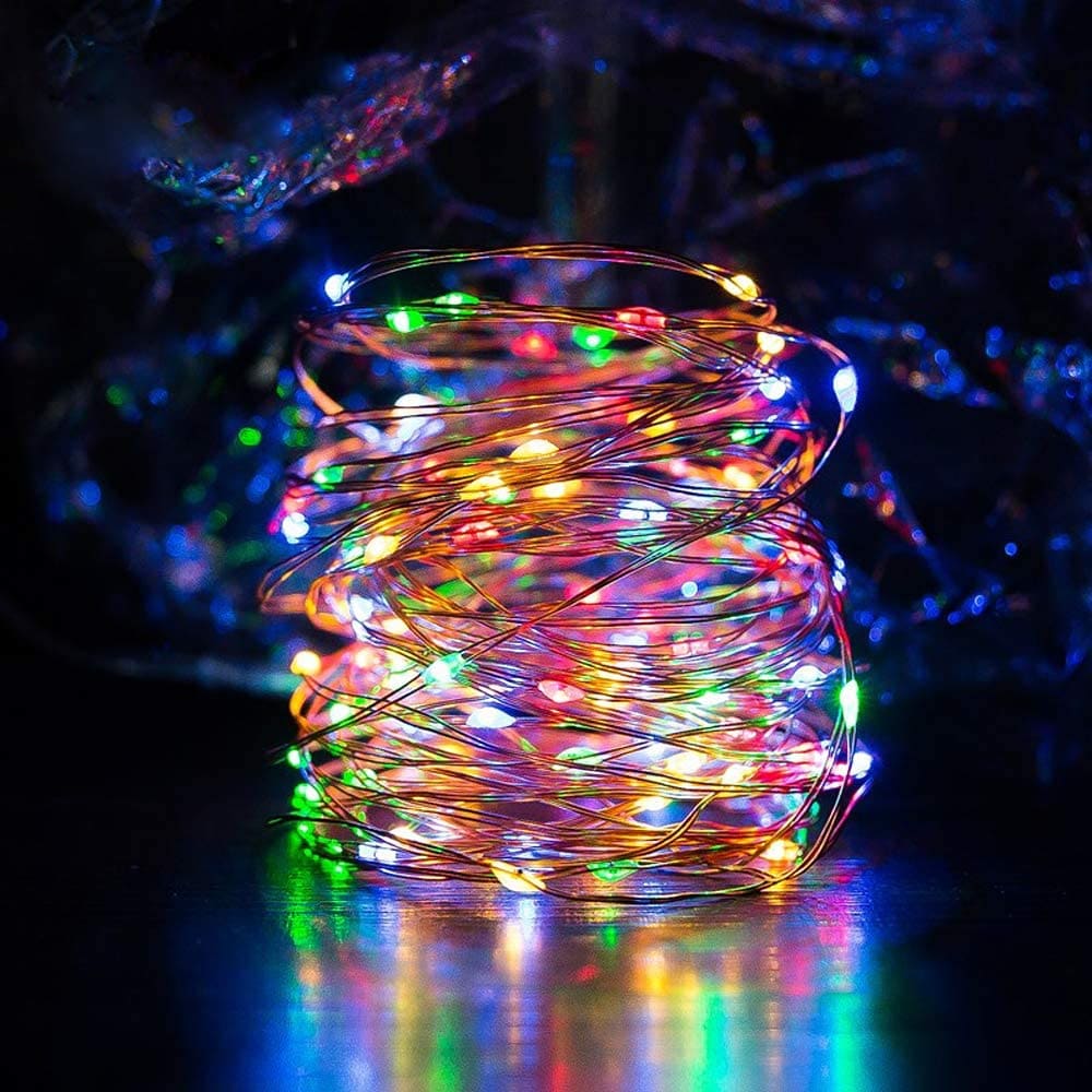 SOWAZ Solar Outdoor 33Ft Multicolor Mini LED Fairy String Lights