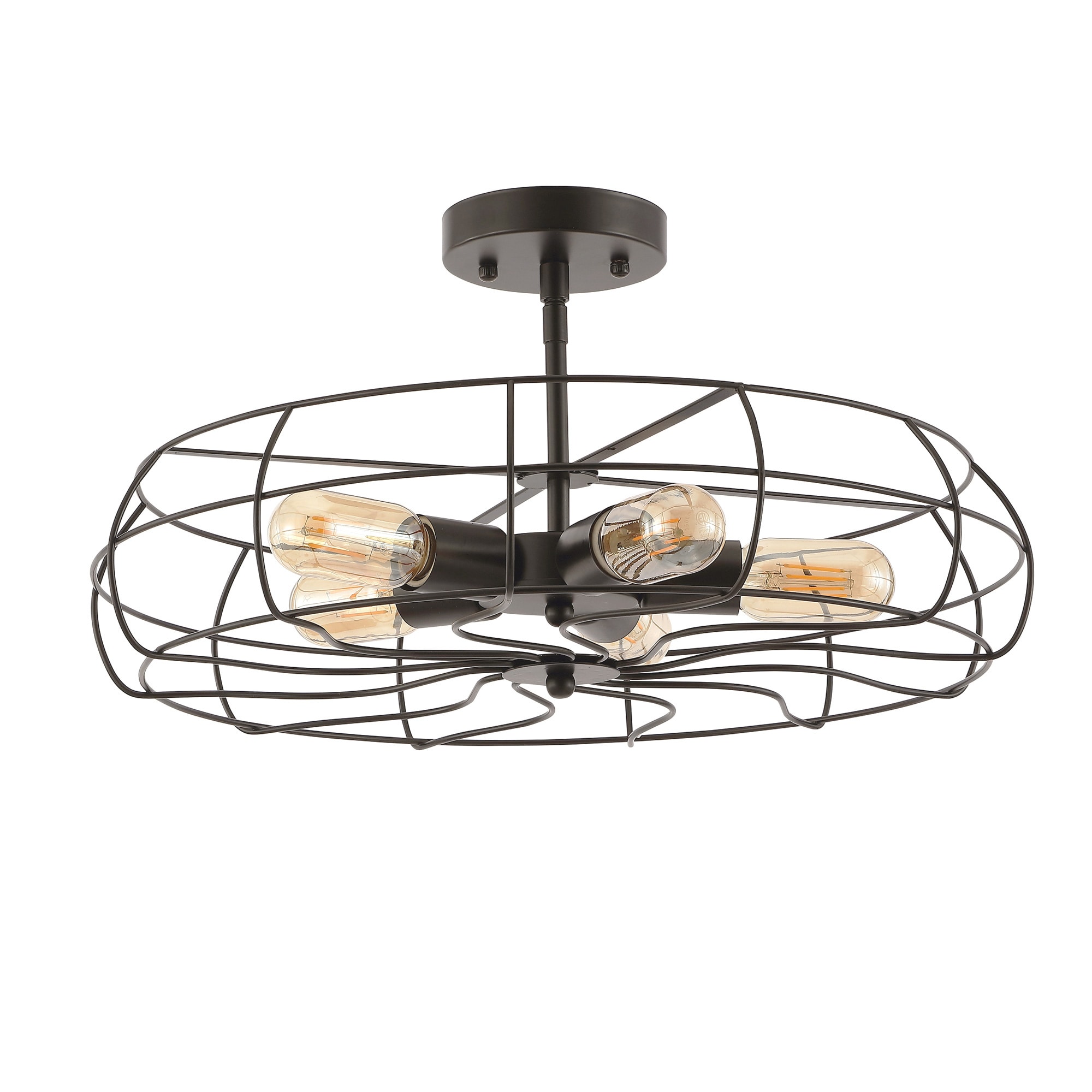 GETLEDEL LEFX-0205-BZ 1-Light 18.9-in Oil Bronze LED Semi-Flush mount light