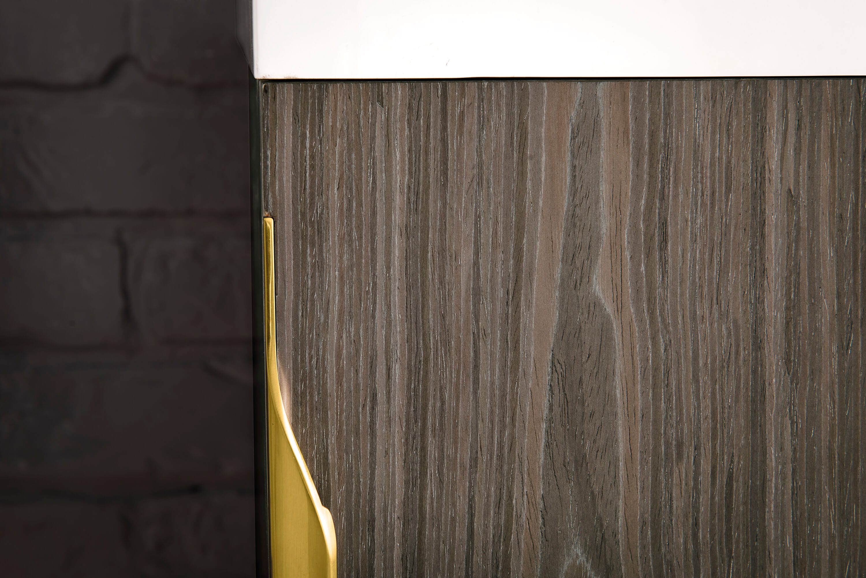 Ash Gray Engineered Wood Wall-Mount Vanity with Mineral Composite Top
