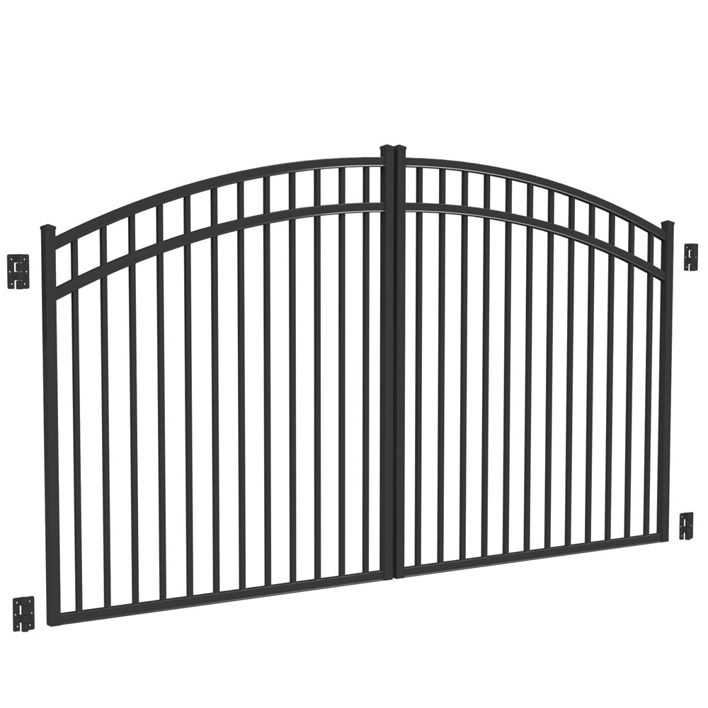 Freedom 73016956 9.75-Feet x 4.66-Feet Black Aluminum Driveway Gate