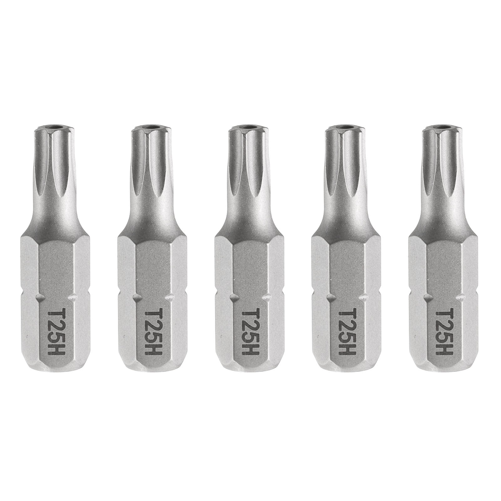 Harfington 5pcs T25H Torx Screwdriver Bit 1/4 Inch Hex Shank 25mm/1 Inch Length Magnetic Star 6 Point Head S2 Steel Screw Driver Bit with Hole #S26030900UX3123