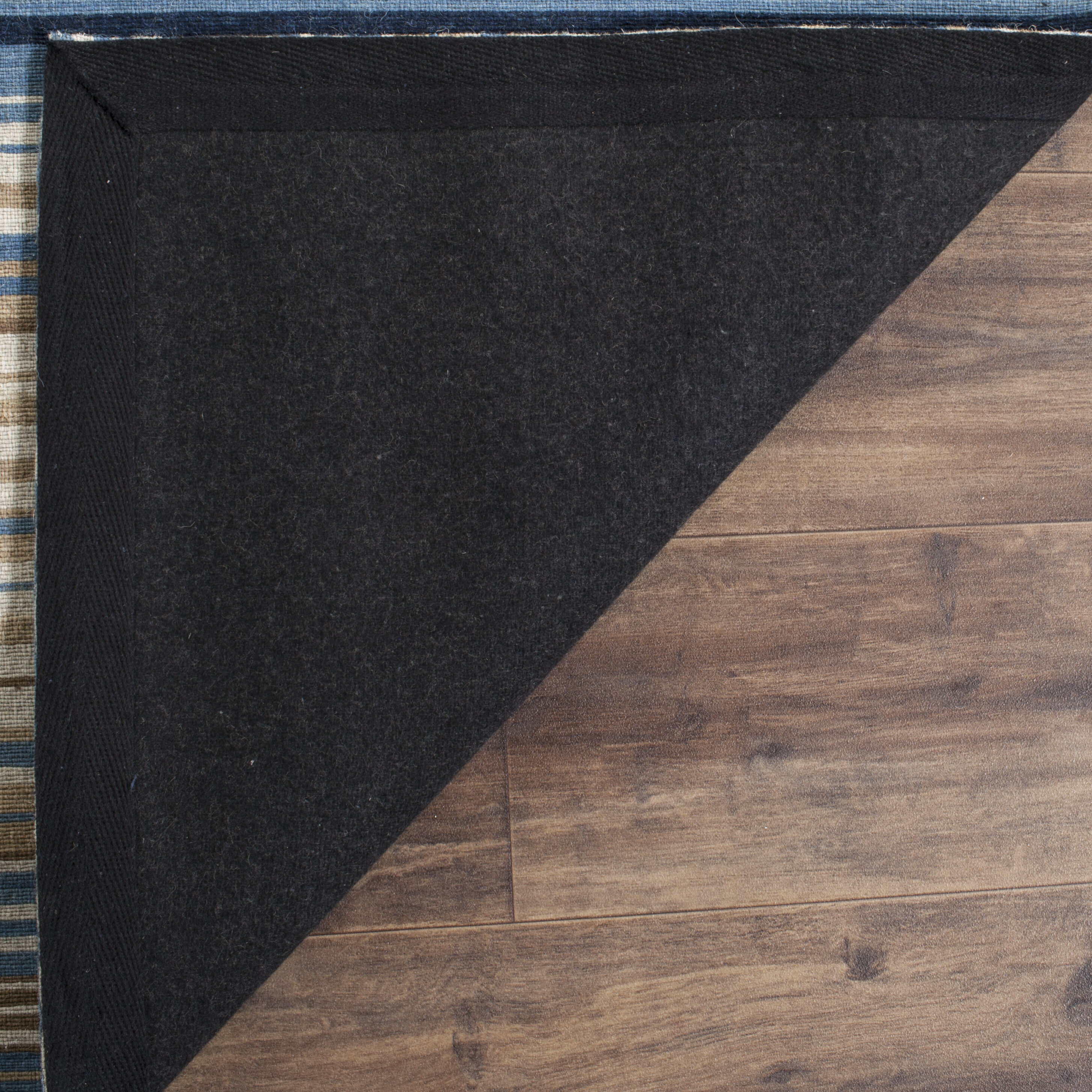 Marbella Blue and Beige Hand Loomed Wool Rug 4' x 6'