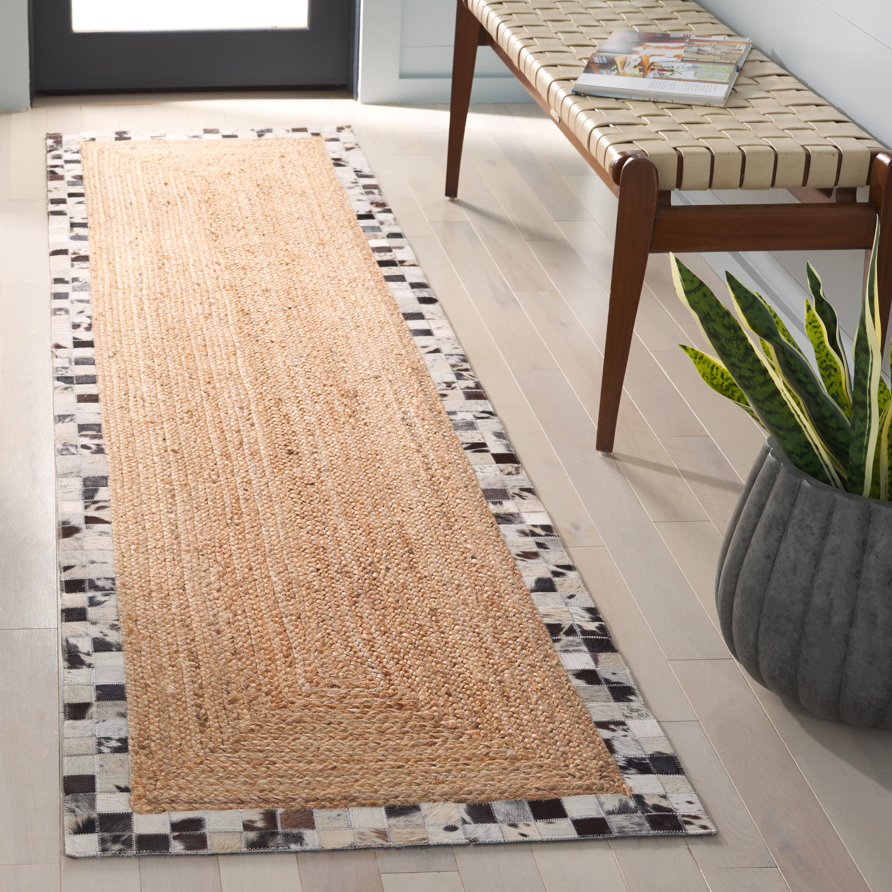  Natural Fiber 827 Natural/Gray Contemporary 2ft-3in x 9ft Runner Rug