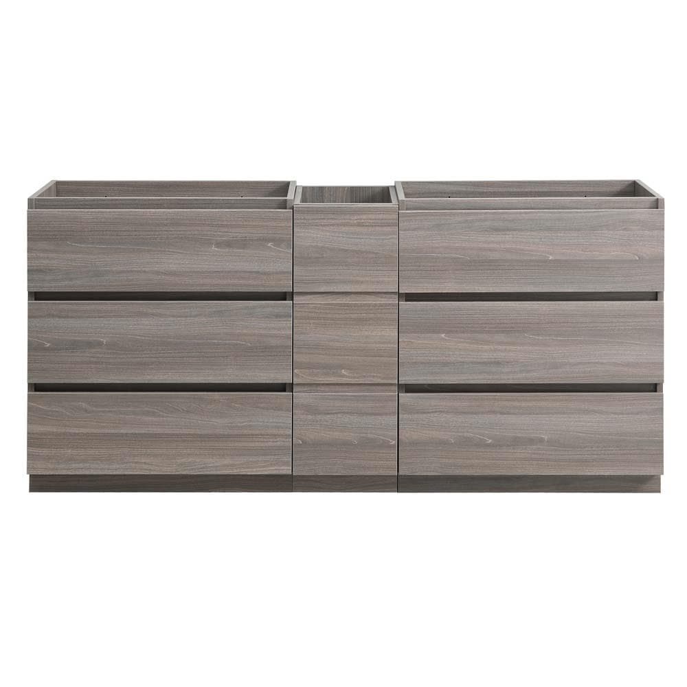 Fresca FCB93-301230MGO-D Lazzaro 72-in Gray Wood - 3 PCS Bathroom Vanity Base Cabinet without Top