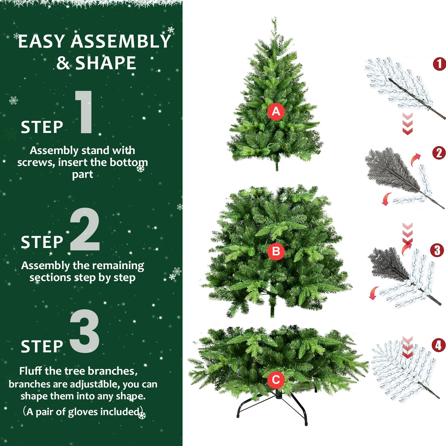 WELLFOR GD-X4YZ2-WH Artificial-Christmas-Trees - View #9