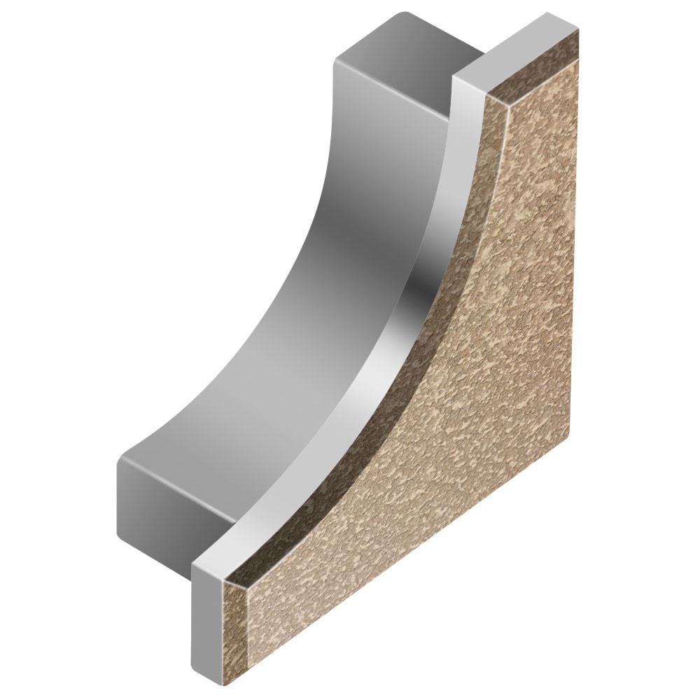 Schluter Systems E/AHK1S/TSB Dilex-AHK 0.563-in W x 0.5-in L Beige textured color-coated aluminum Aluminum End caps Tile Edge Trim