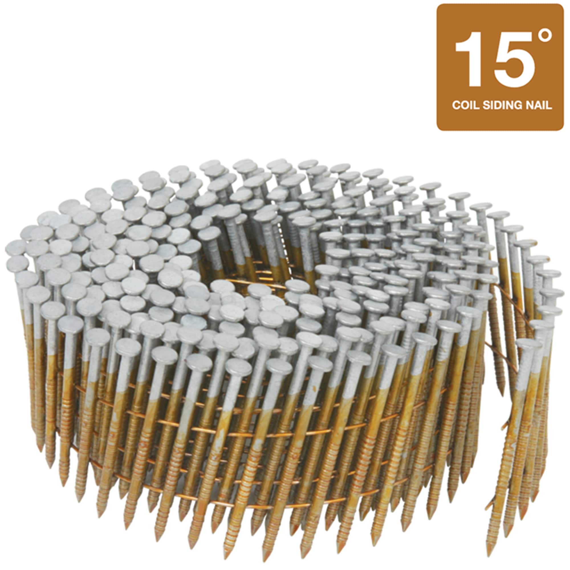 3,600 Coil Roofing Nails 1 1/4" Ring 15 Degree STAINLESS STEEL 