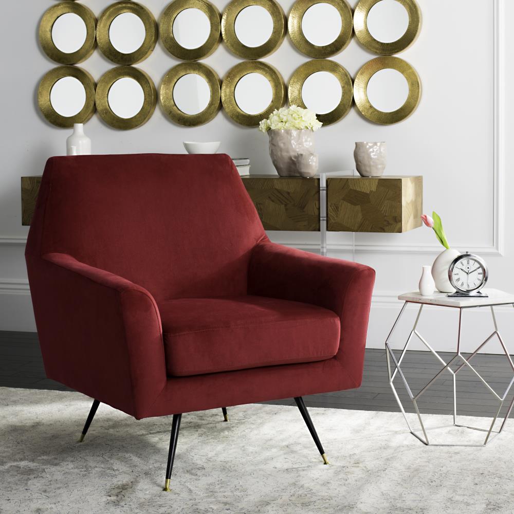 red mid century accent chair