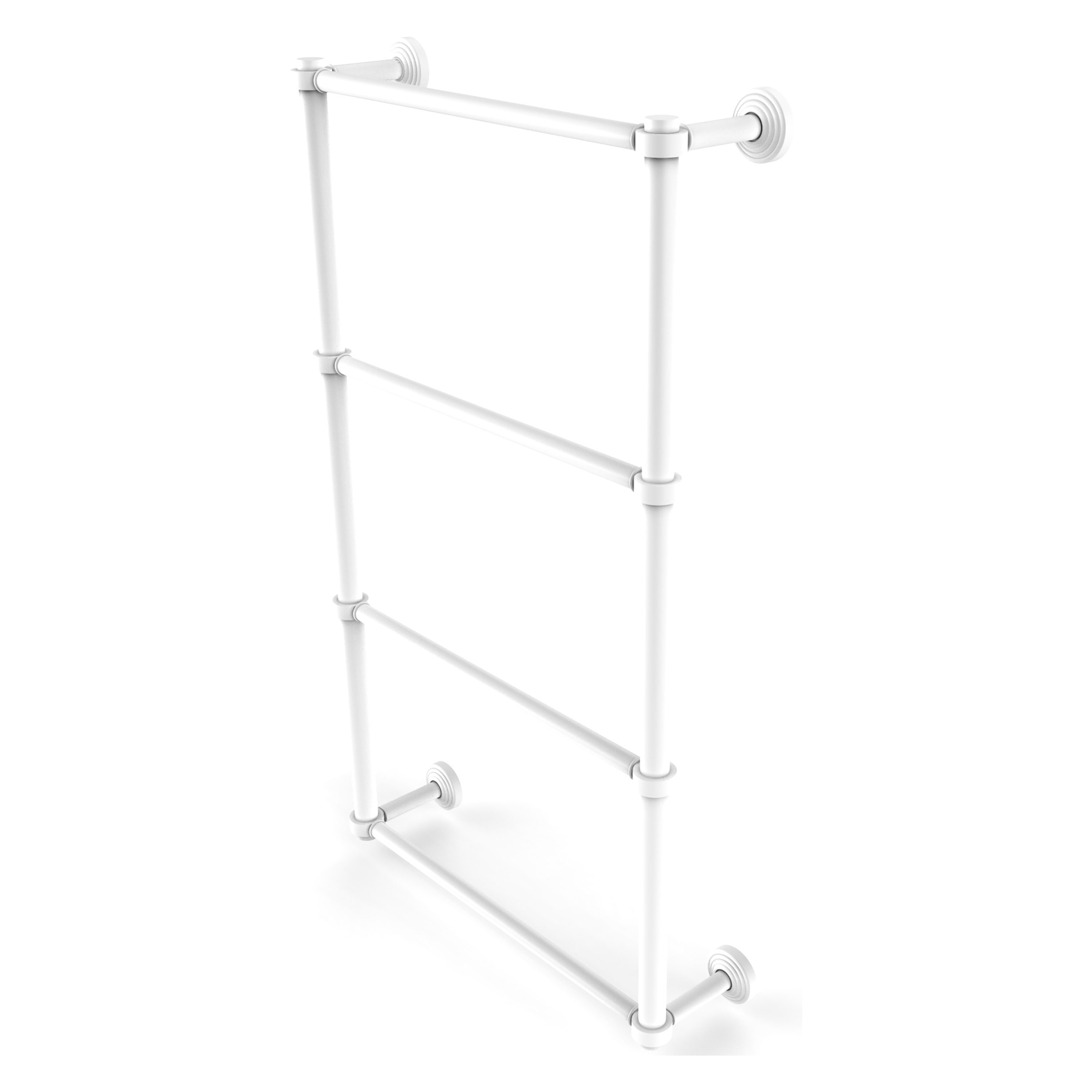 Allied Brass WP-28-24-WHM Waverly Place 24-in double Matte White Wall mount 4-tier Towel Bar
