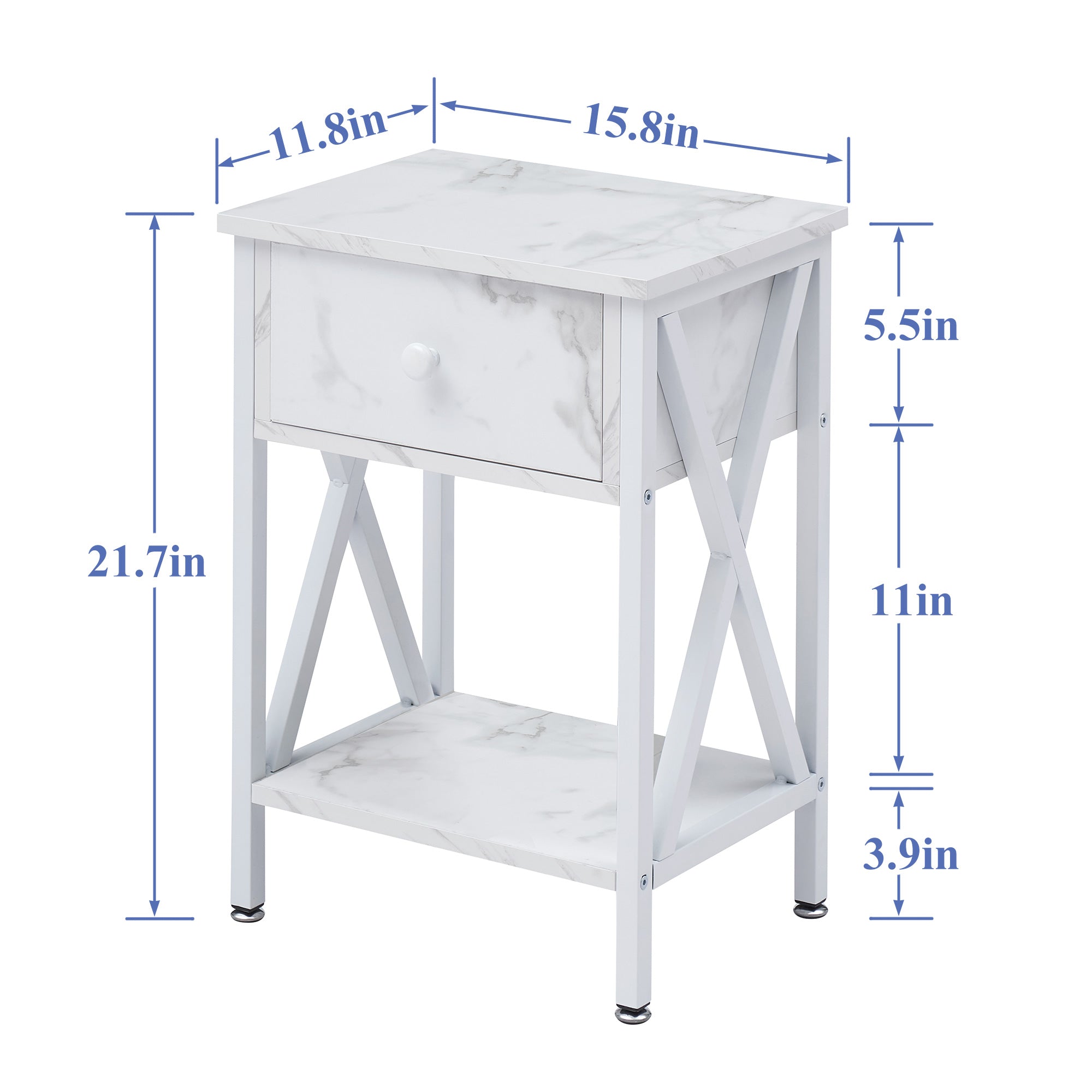 Vecelo LOE-DC-NS01-WHT-A2 nightstands - View #3